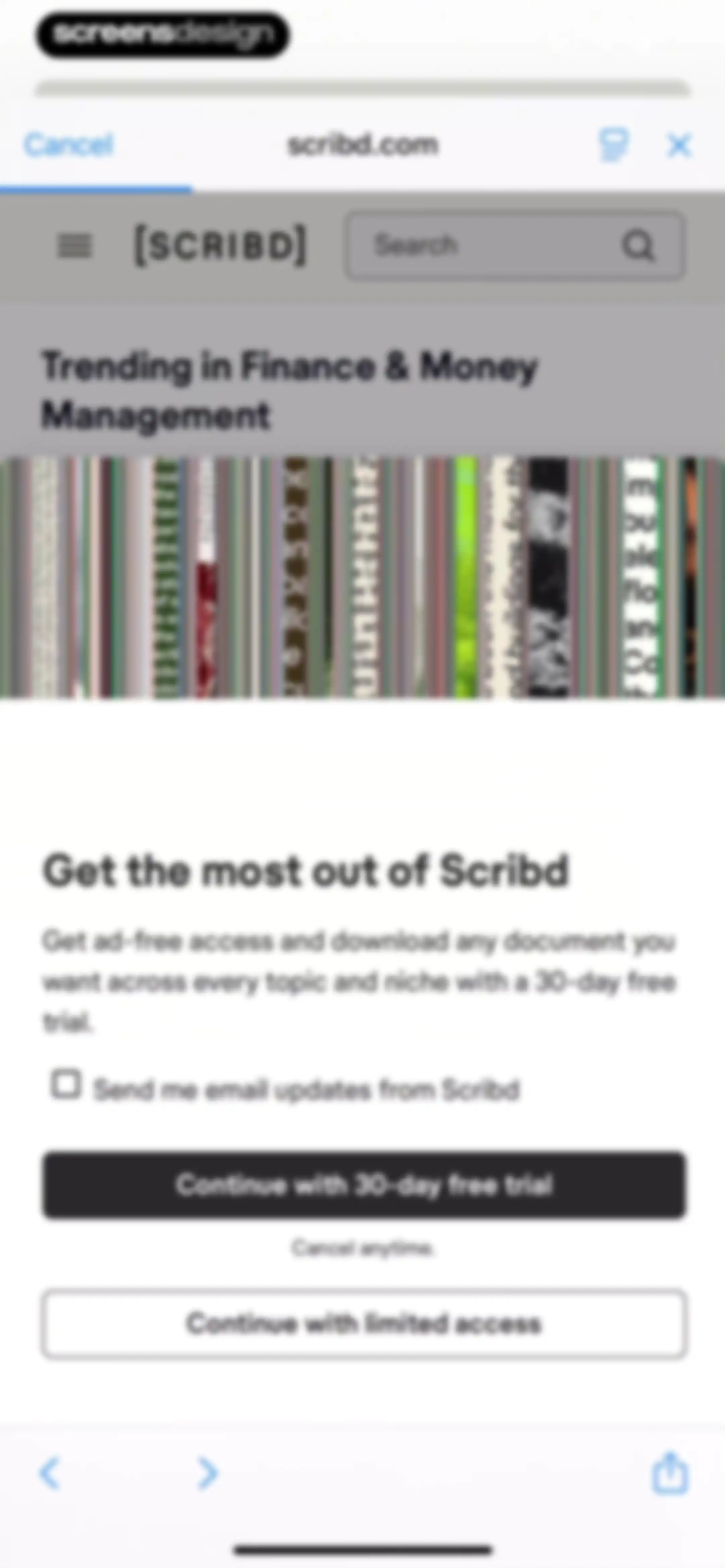 Scribd: 170M+ documents screen 11