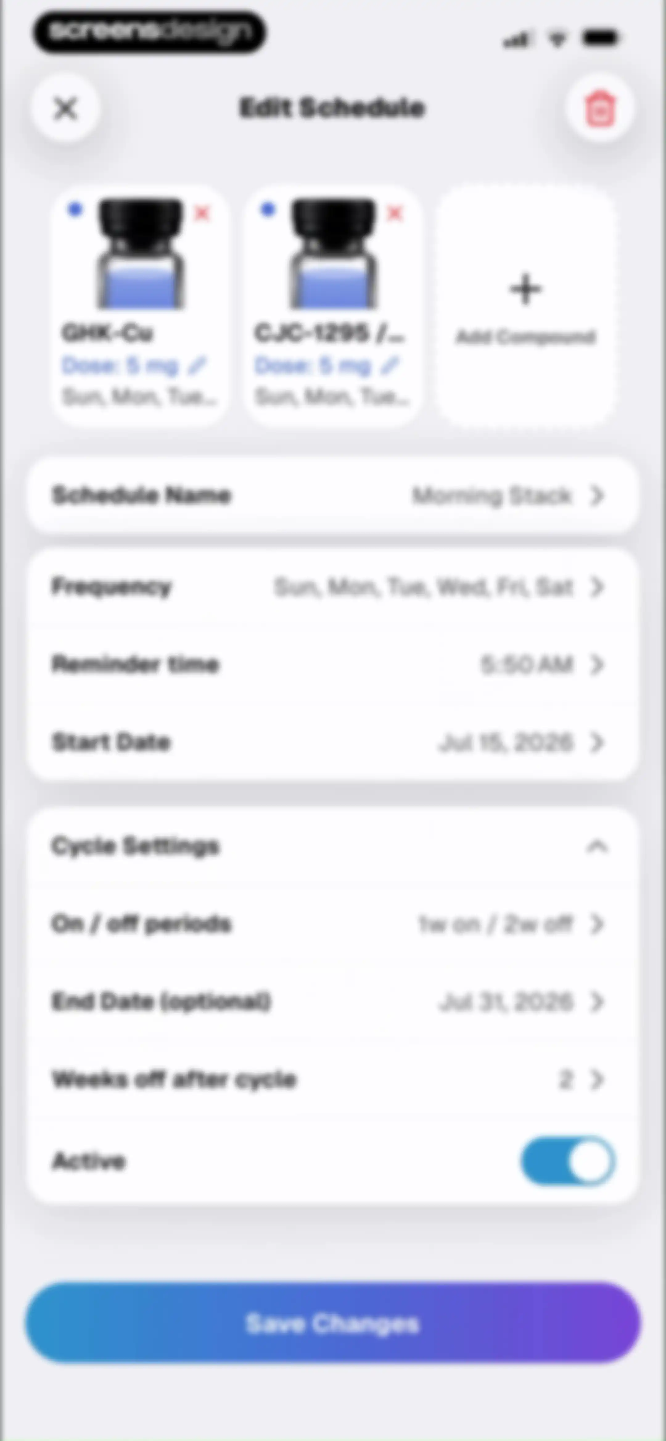 Pep AI: Peptide GLP-1 Tracker screen 123