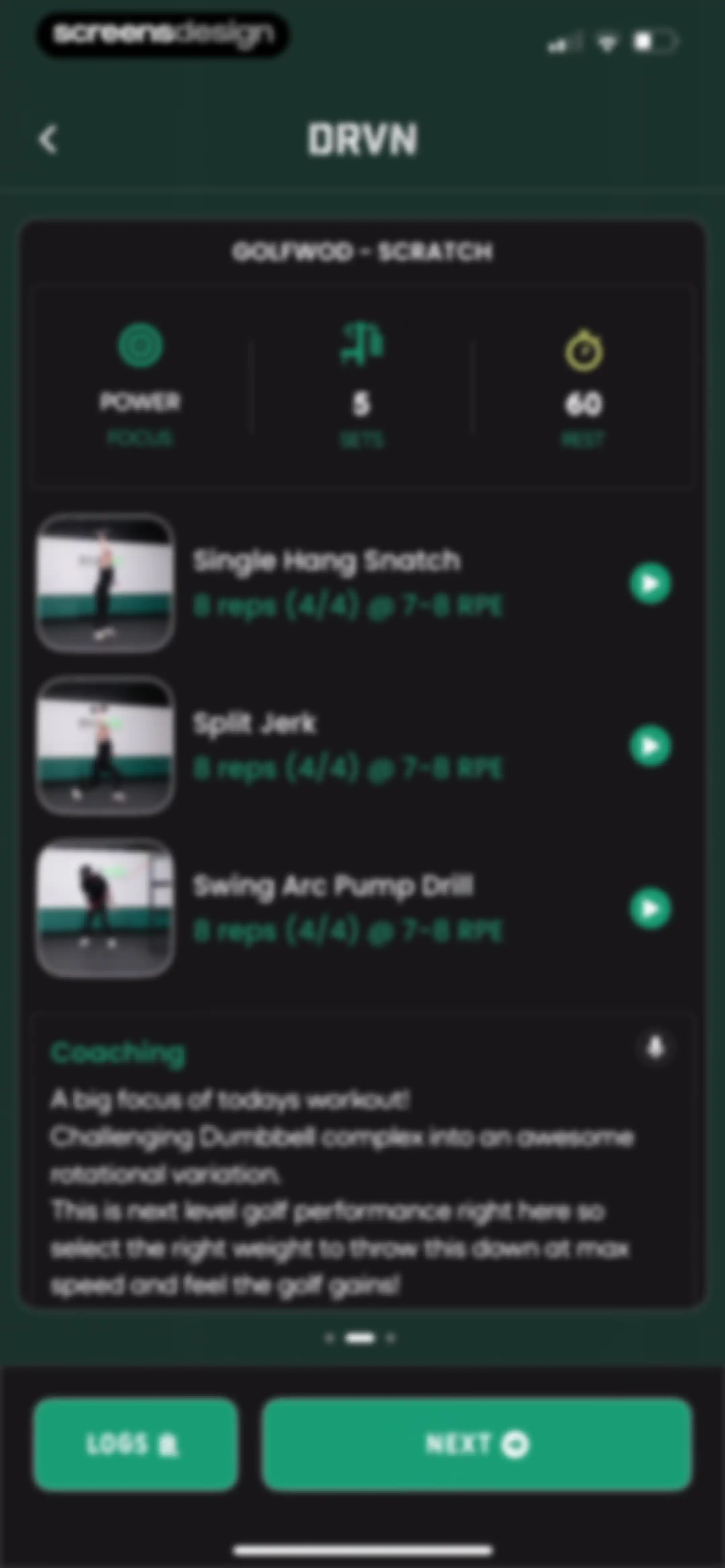 DRVN - Golf & Gym Workouts screen 124