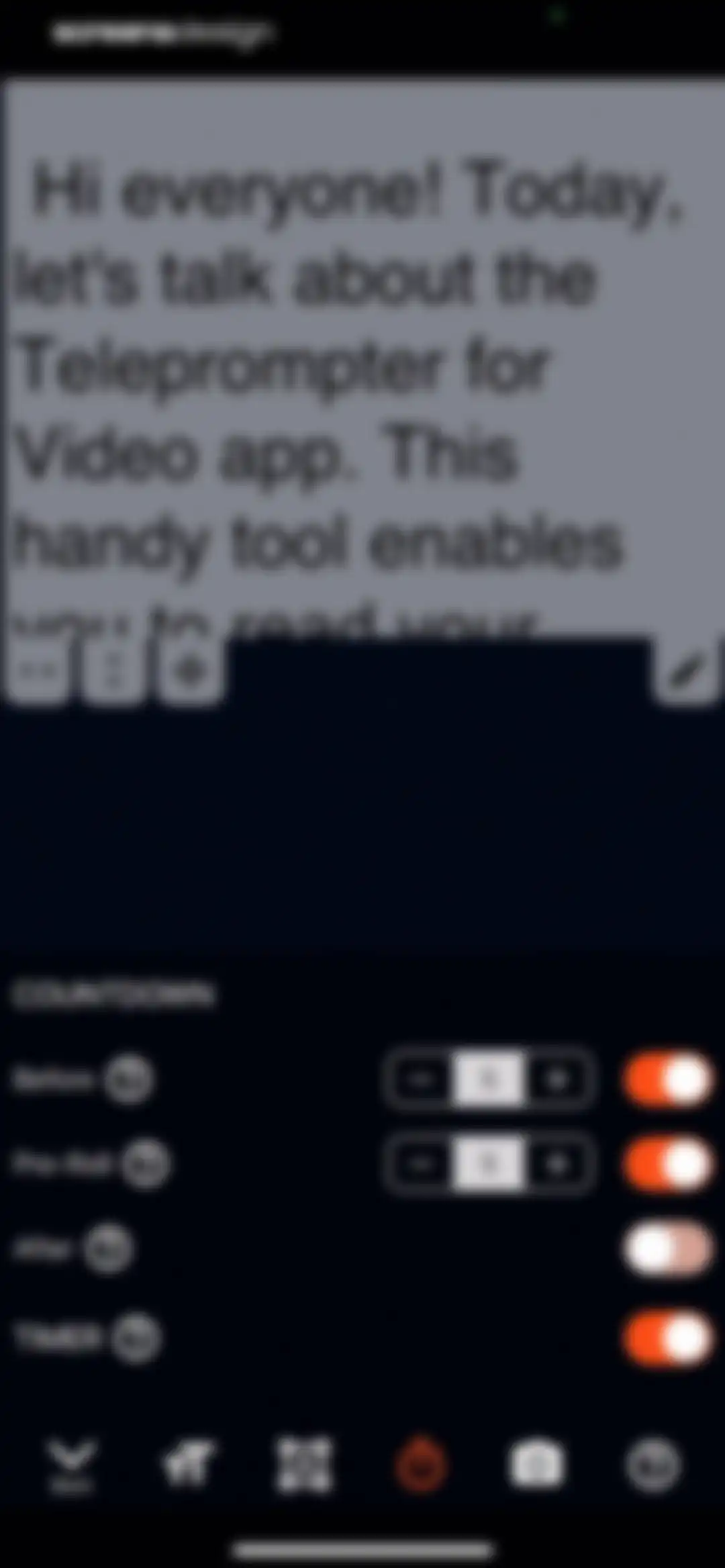 Teleprompter for Video screen 89