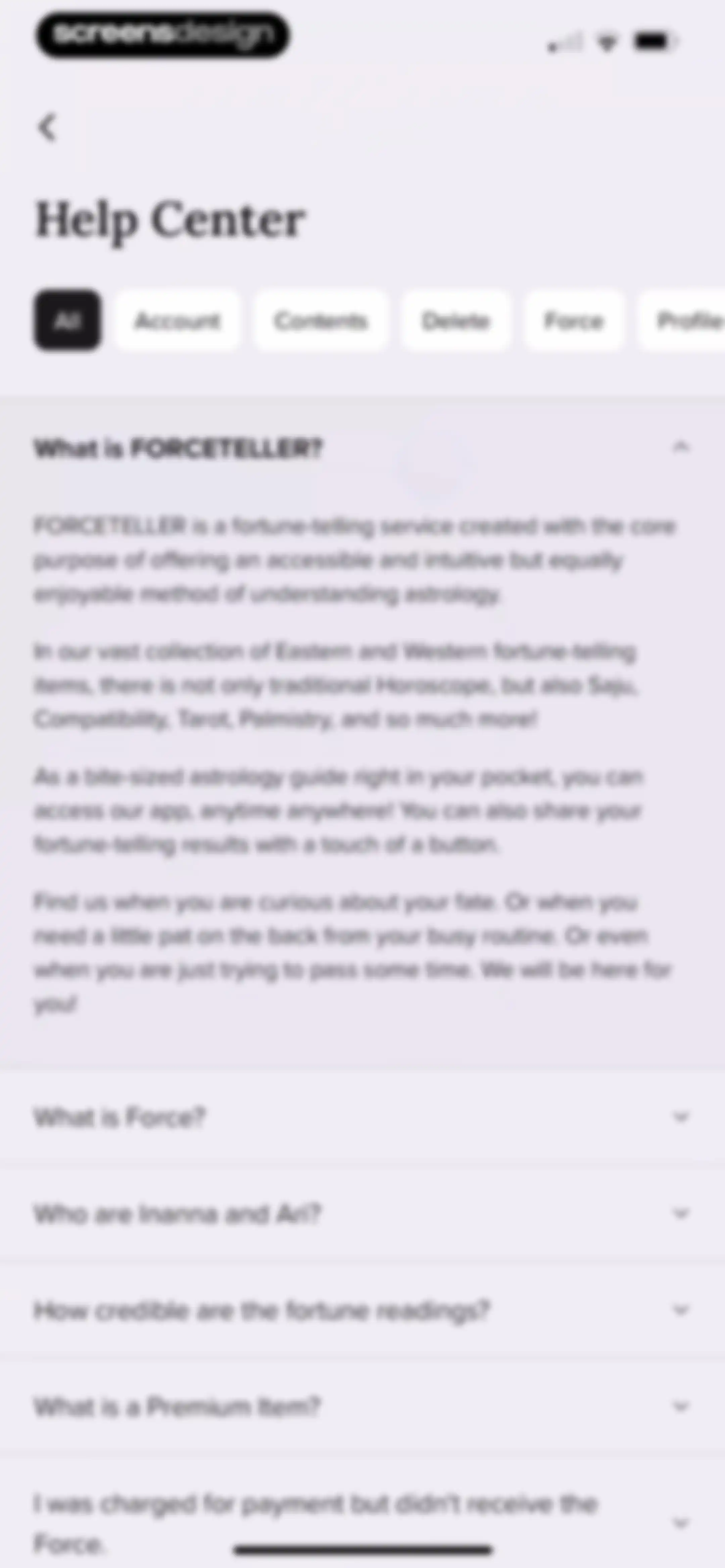 FORCETELLER: Daily Horoscope screen 118
