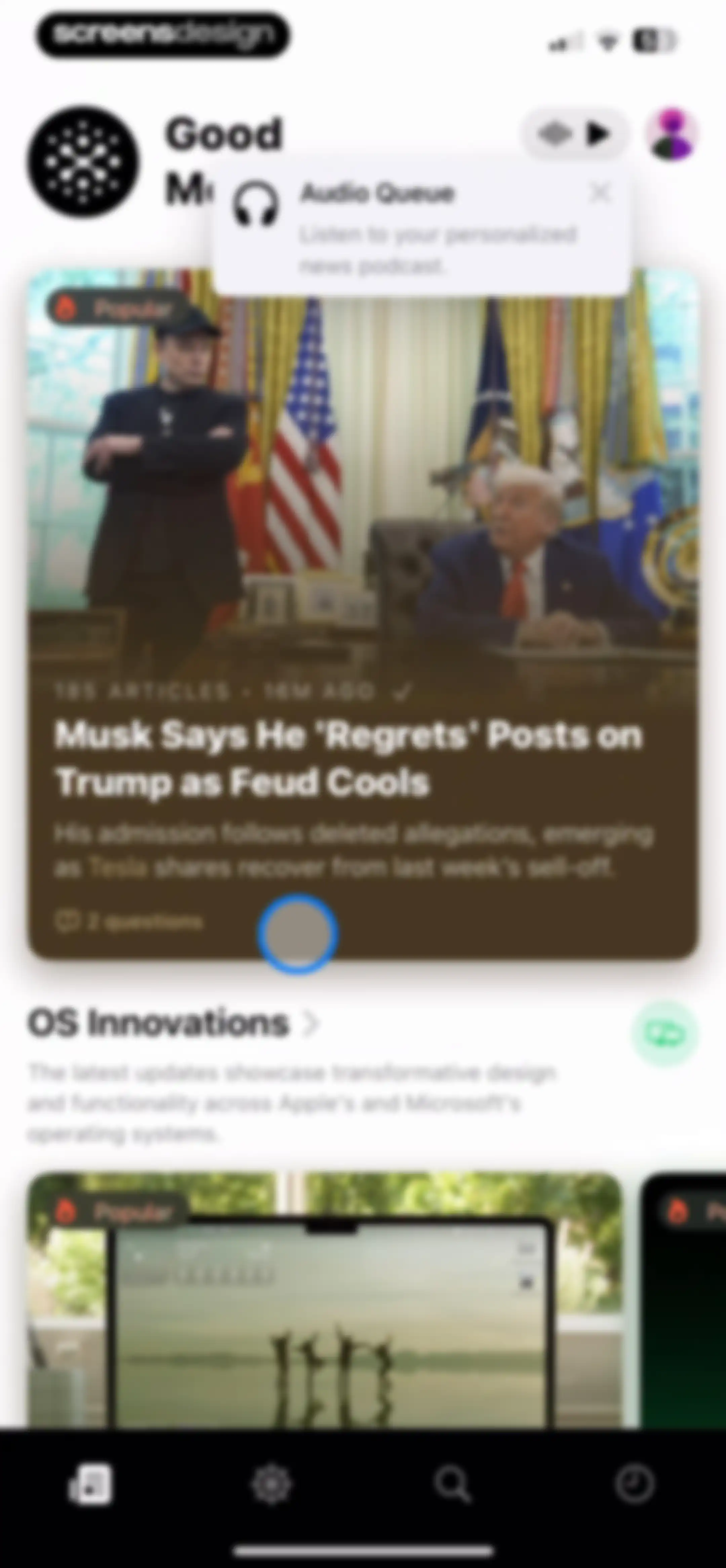 Particle: Personalized News screen 60