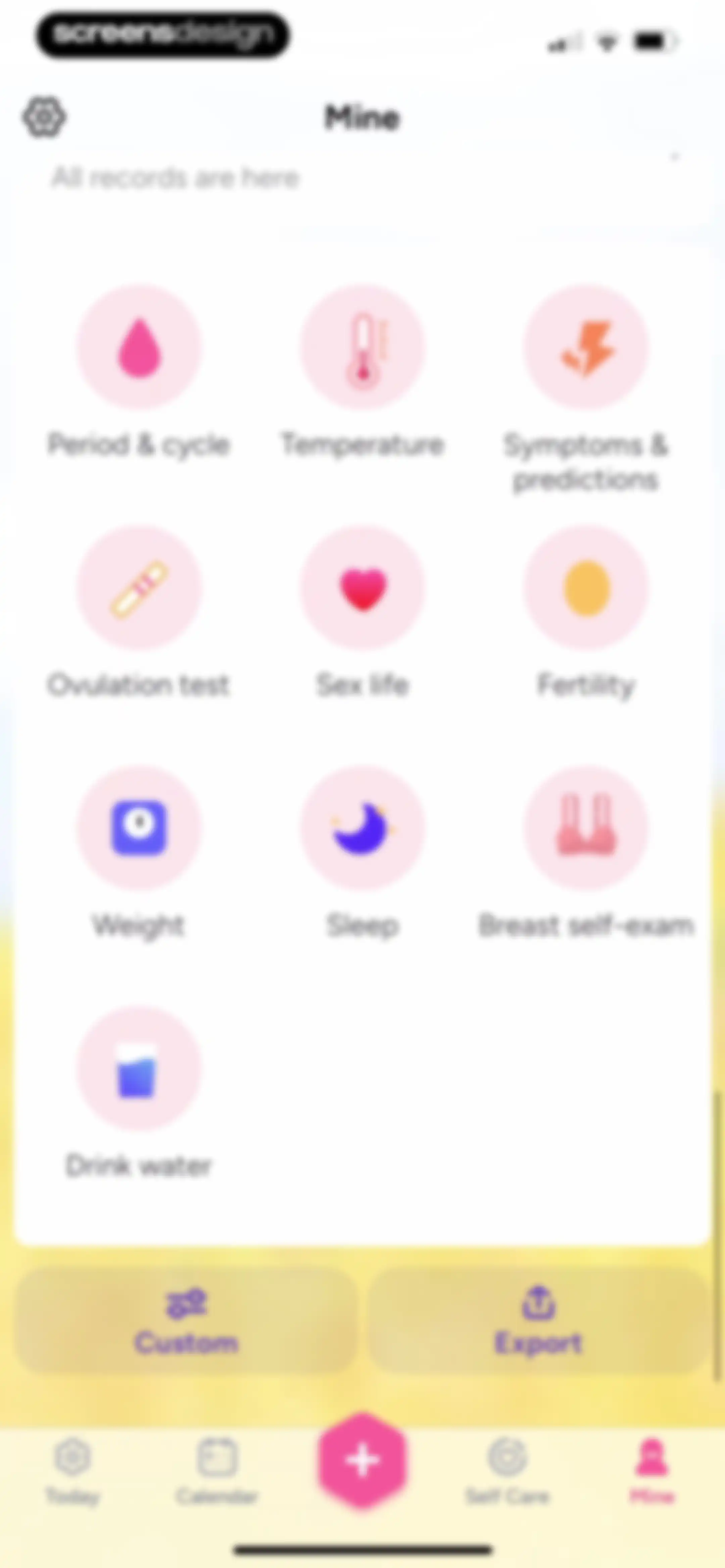 Period Tracker Period Calendar screen 213