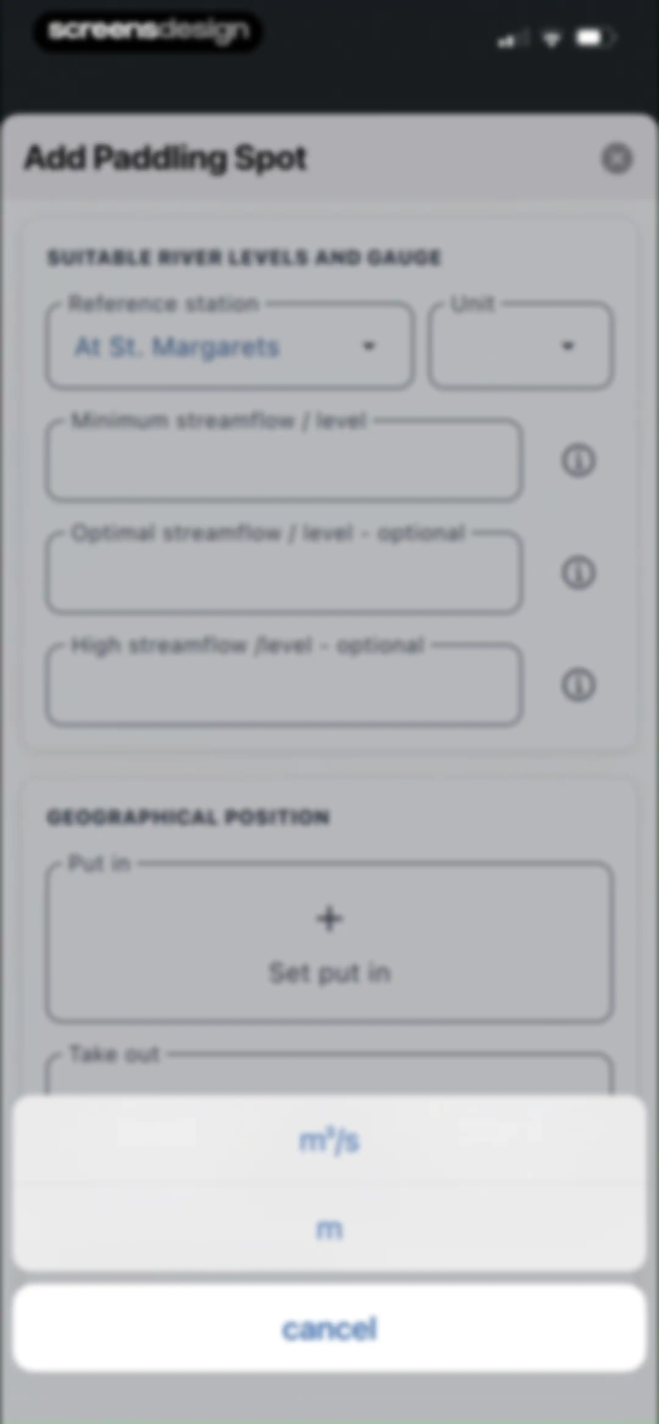 RiverApp - River levels screen 23
