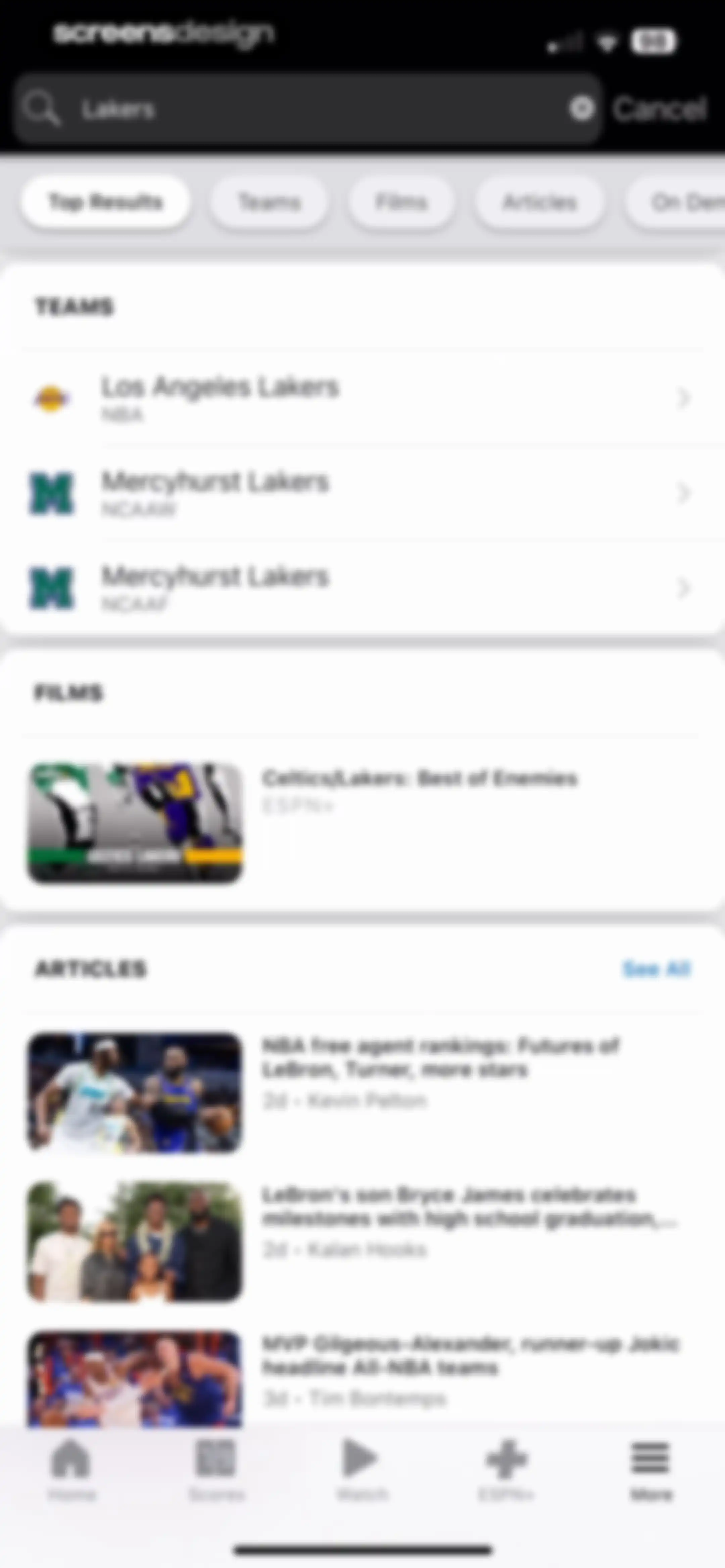 ESPN: Live Sports & Scores screen 102