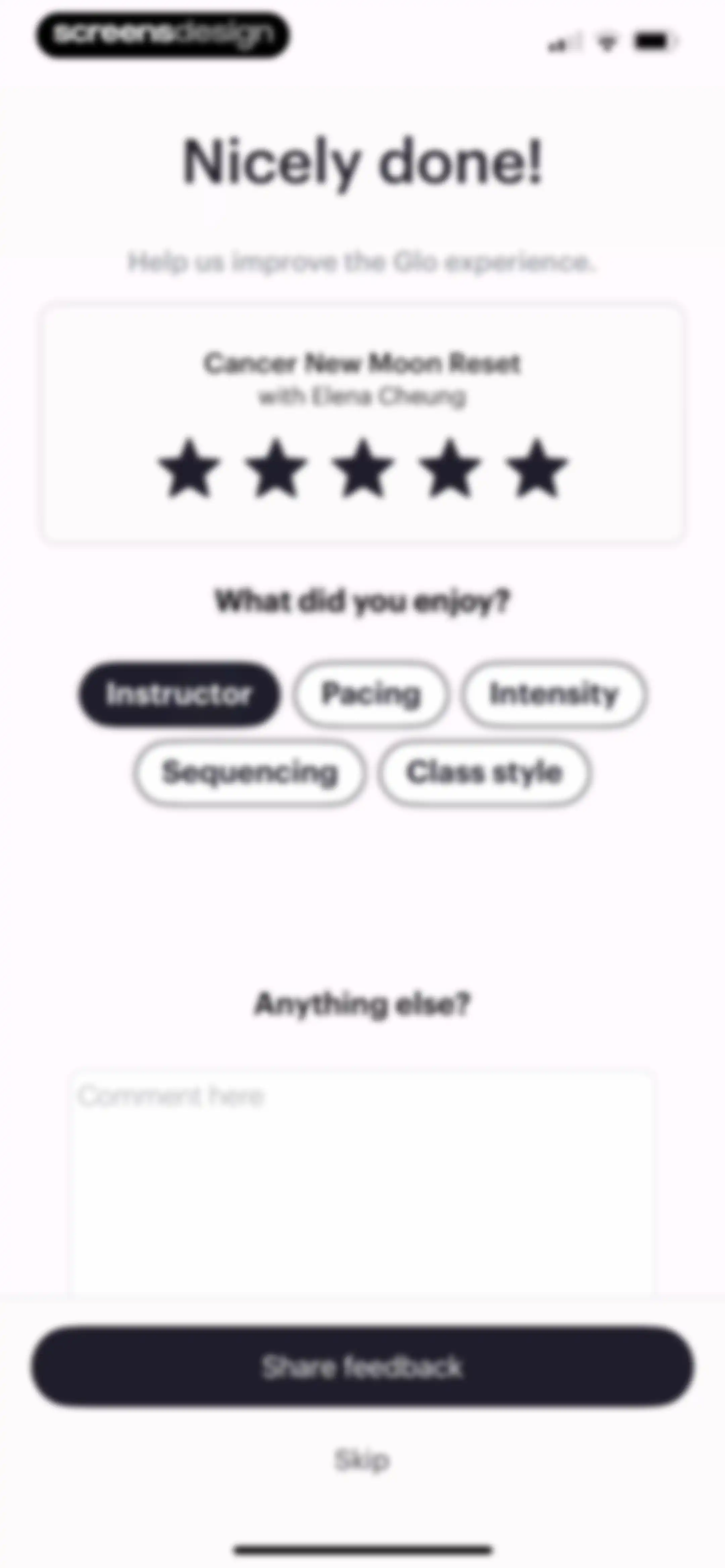 Glo | Yoga and Meditation App screen 96