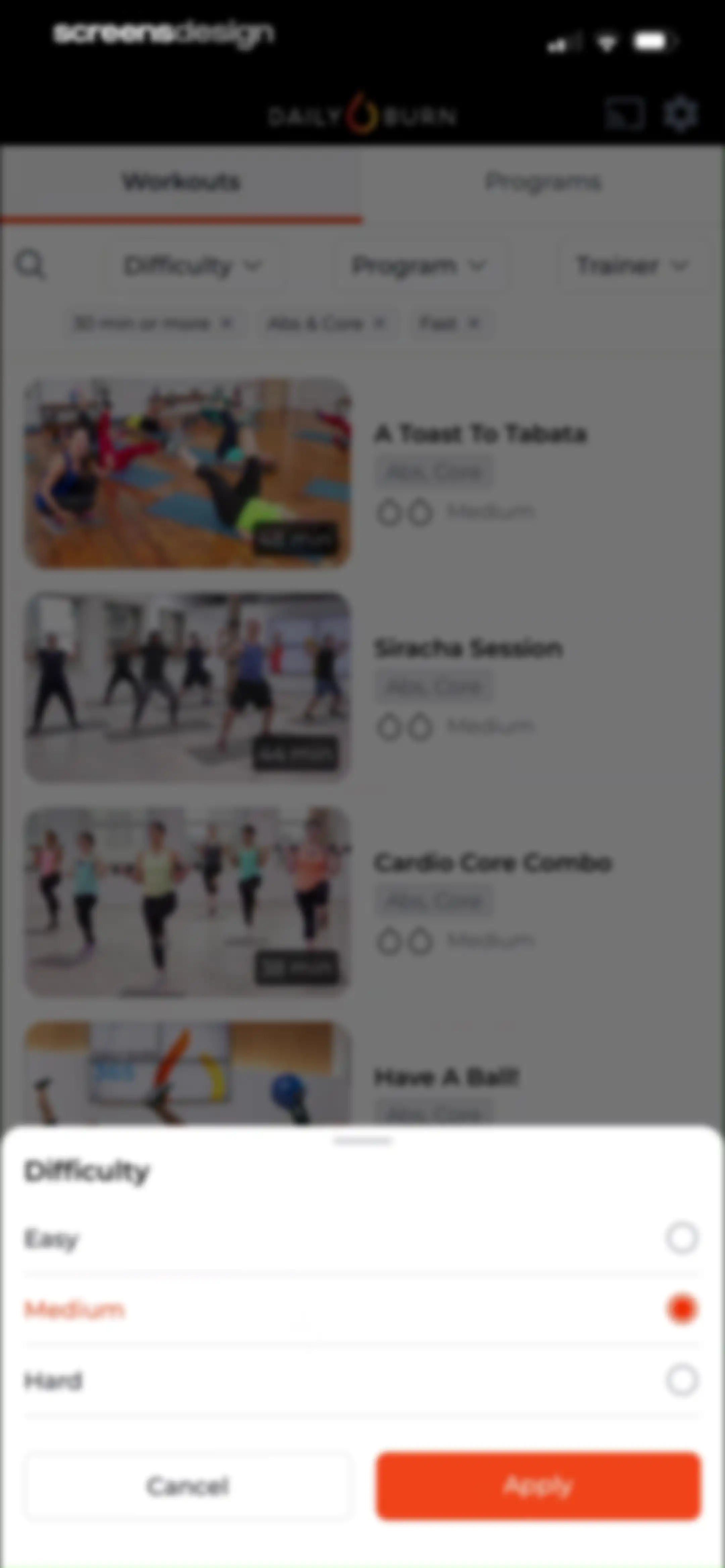 Daily Burn: Home Workouts screen 67