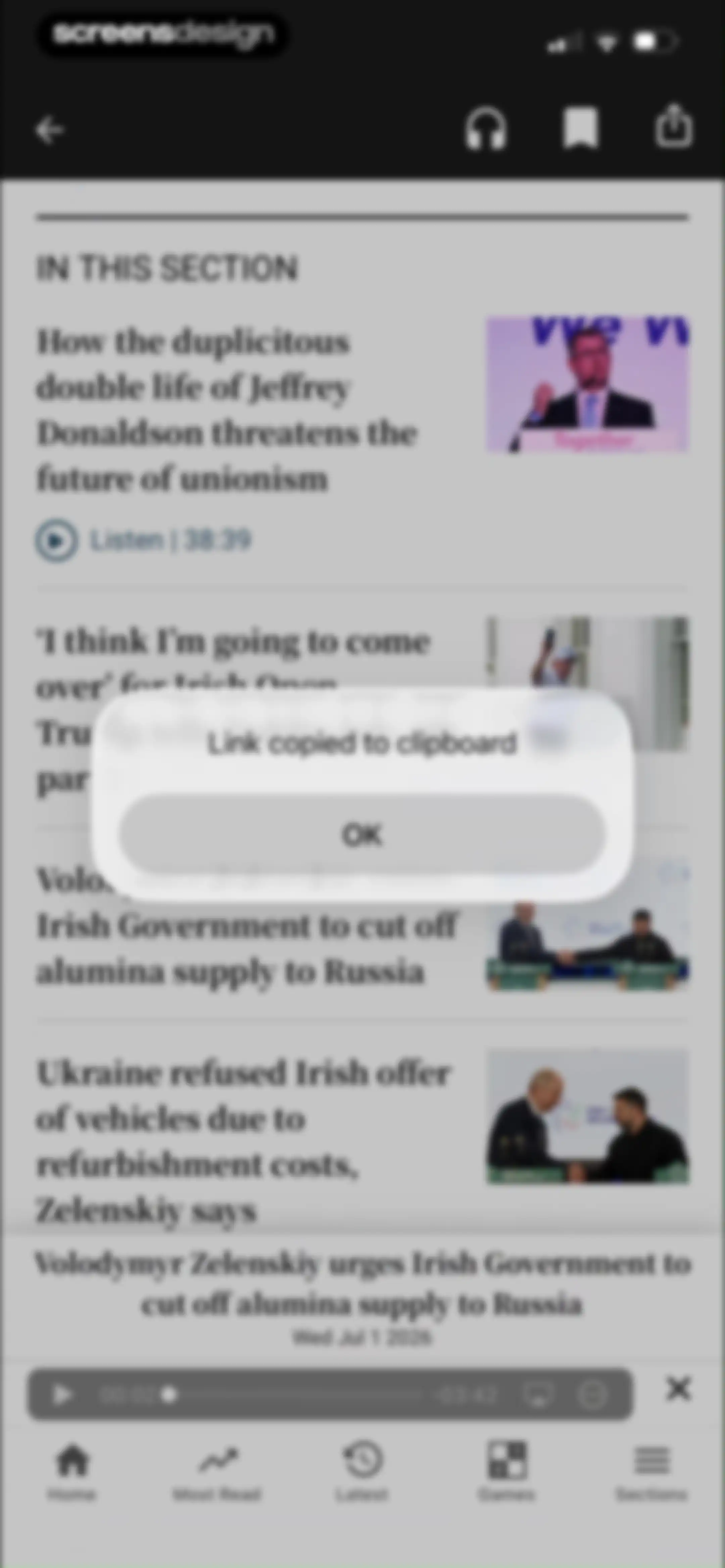 The Irish Times screen 25