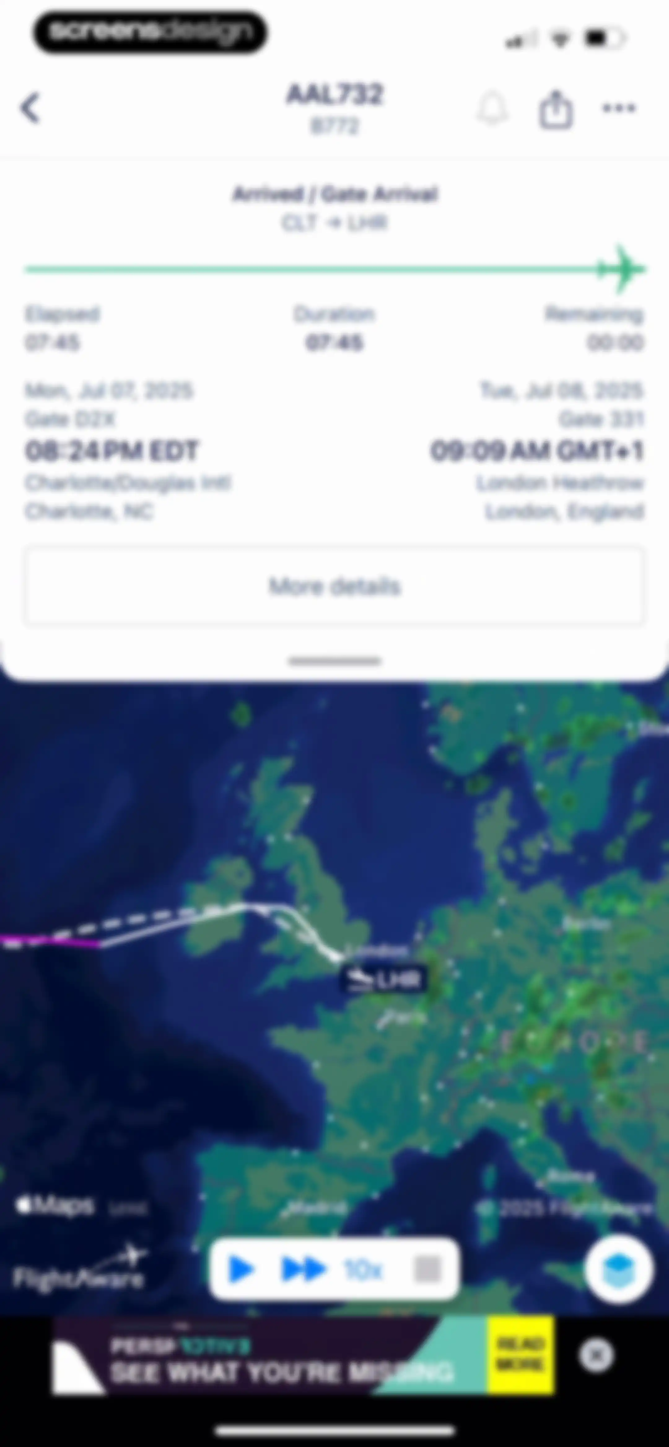 FlightAware Flight Tracker screen 43