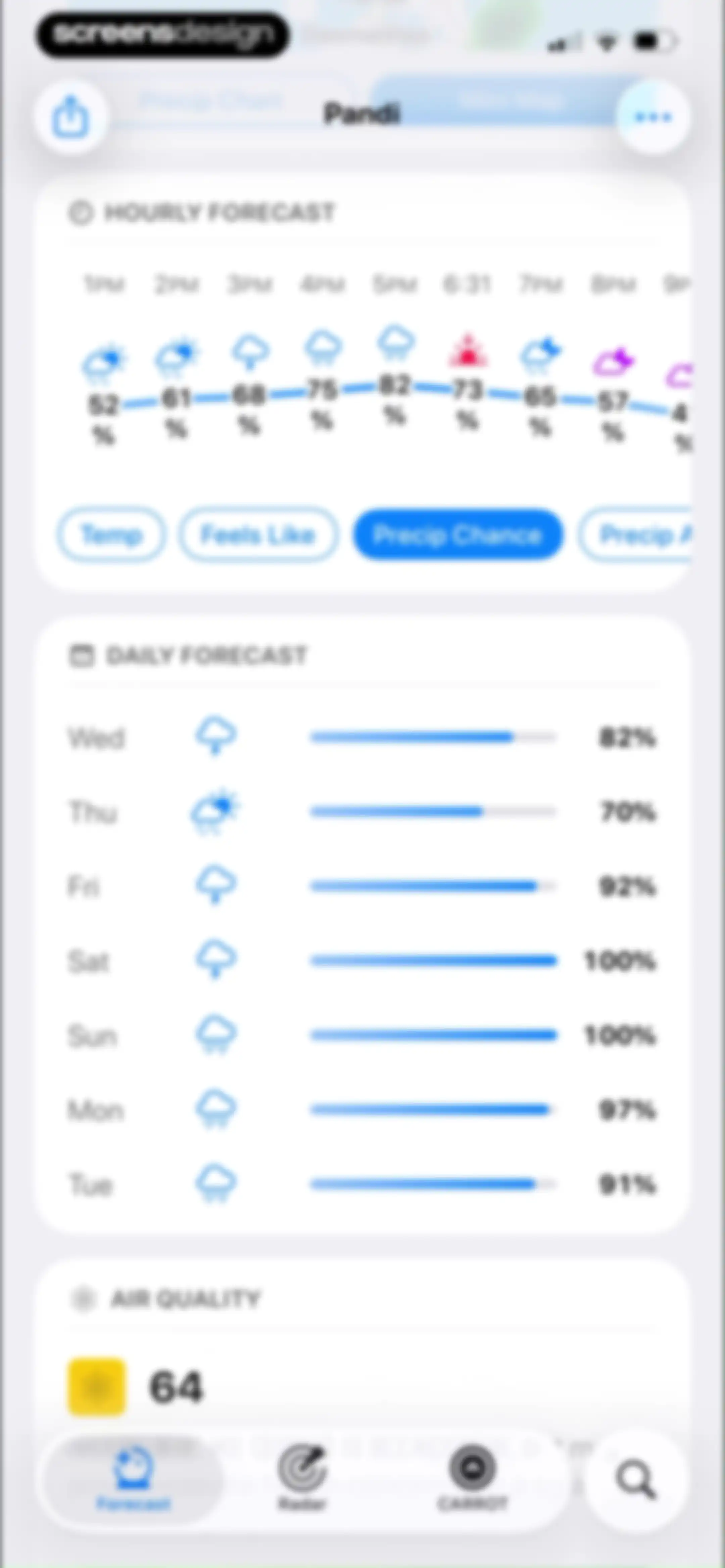 CARROT Weather: Alerts & Radar screen 49