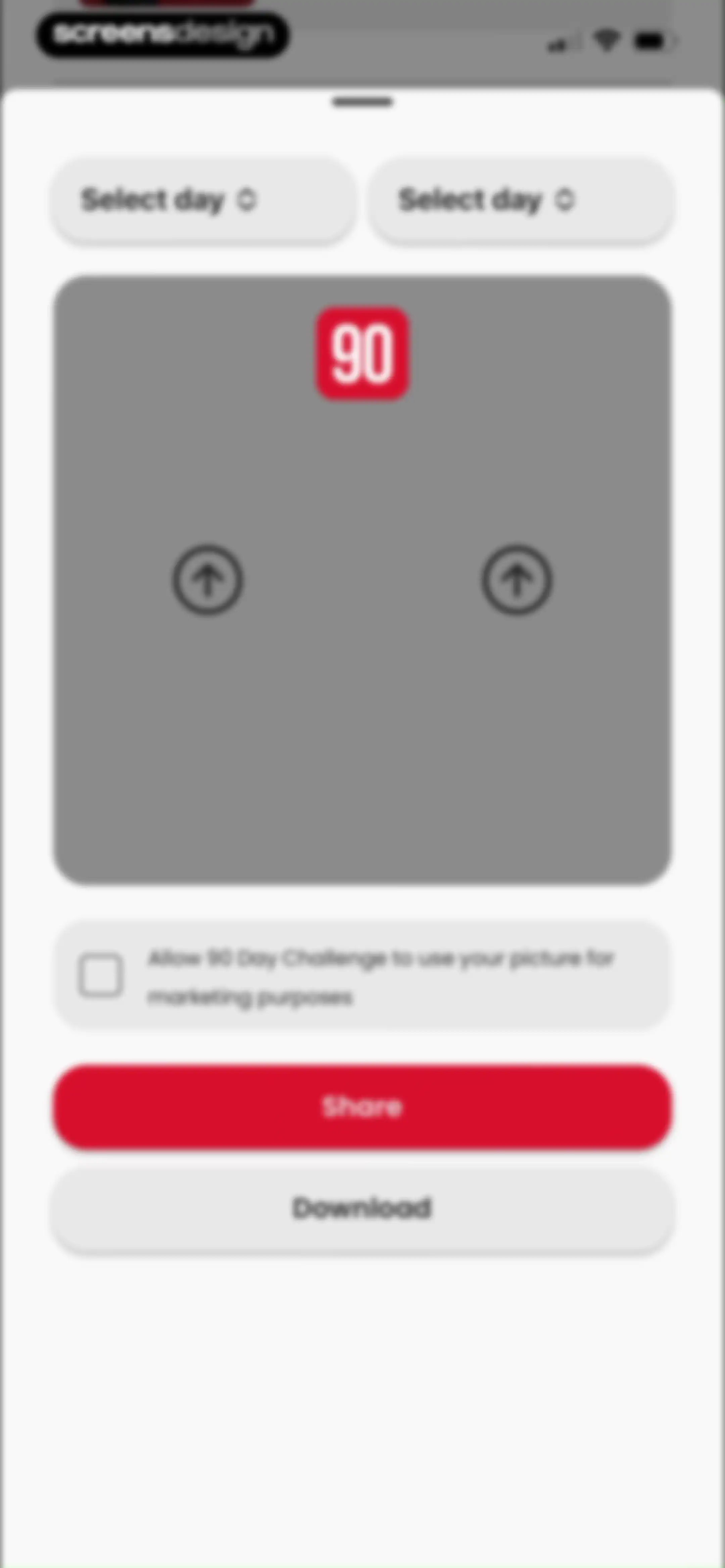 90 Day Challenge screen 125