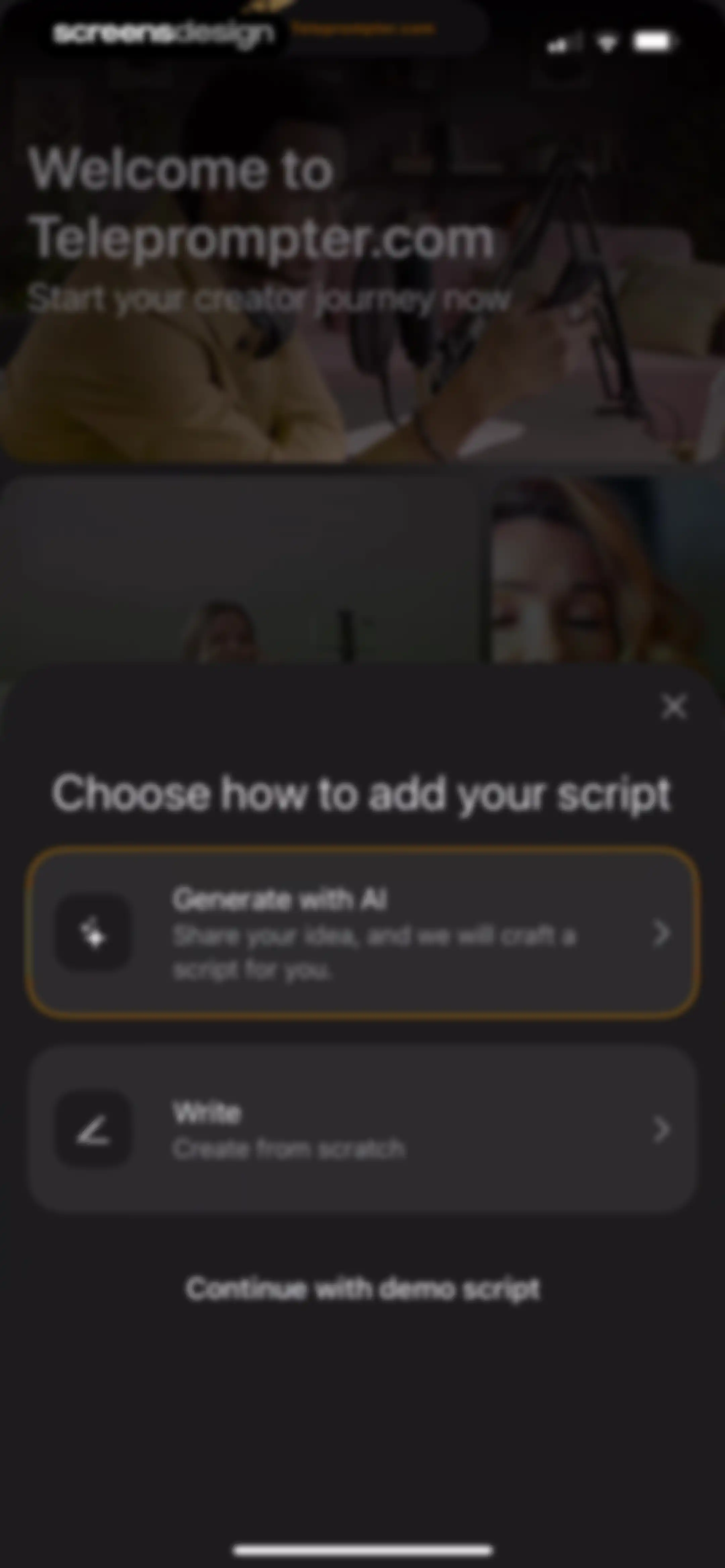 Teleprompter.com screen 3