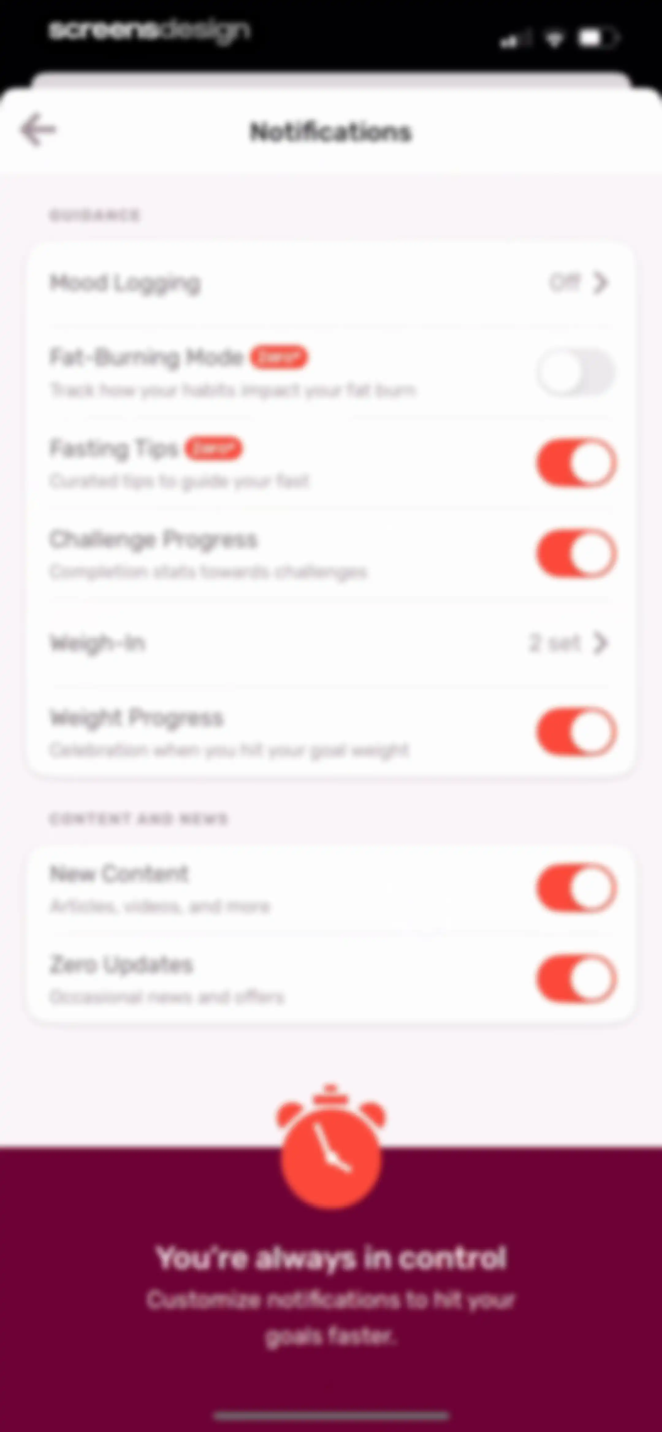 Zero: Fasting & Food Tracker screen 163