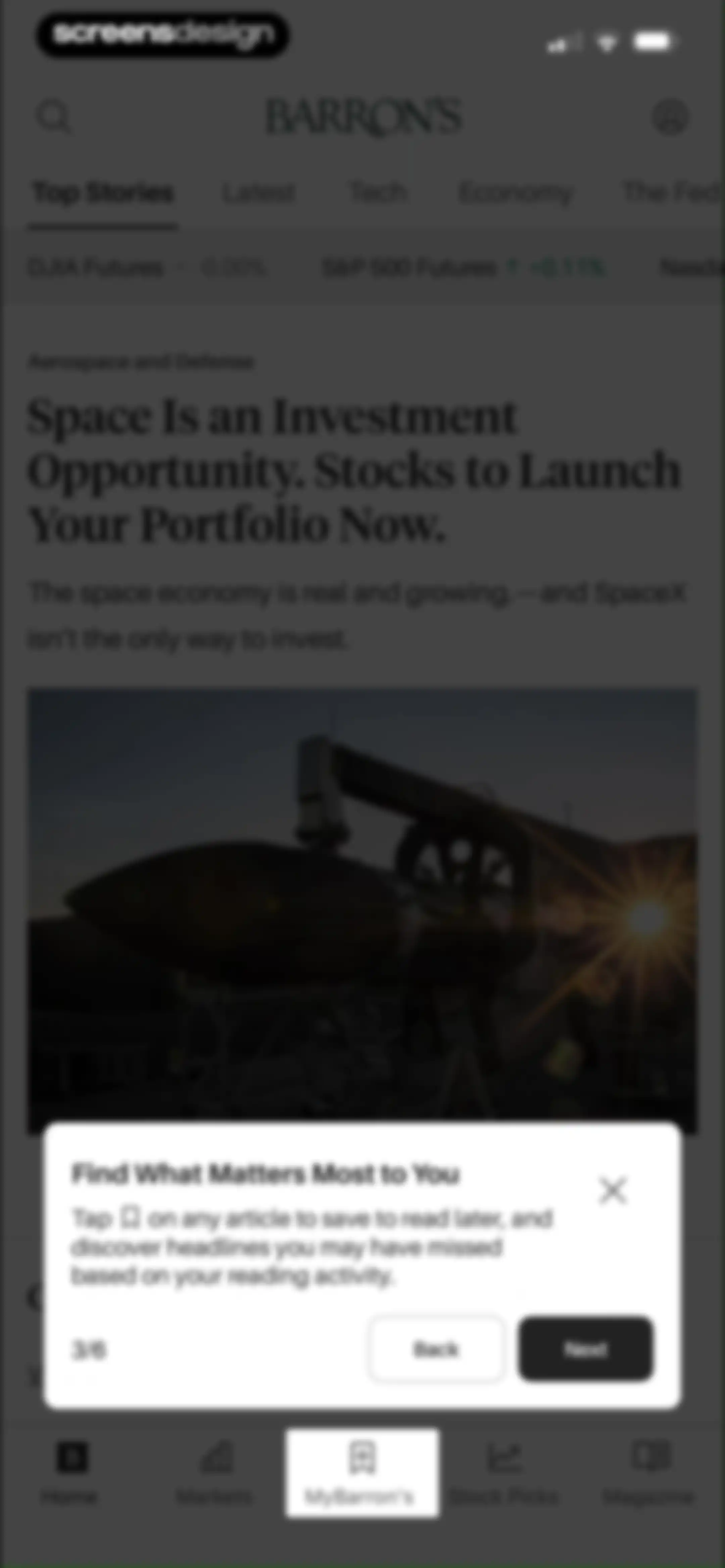 Barron’s - Investing Insights screen 7
