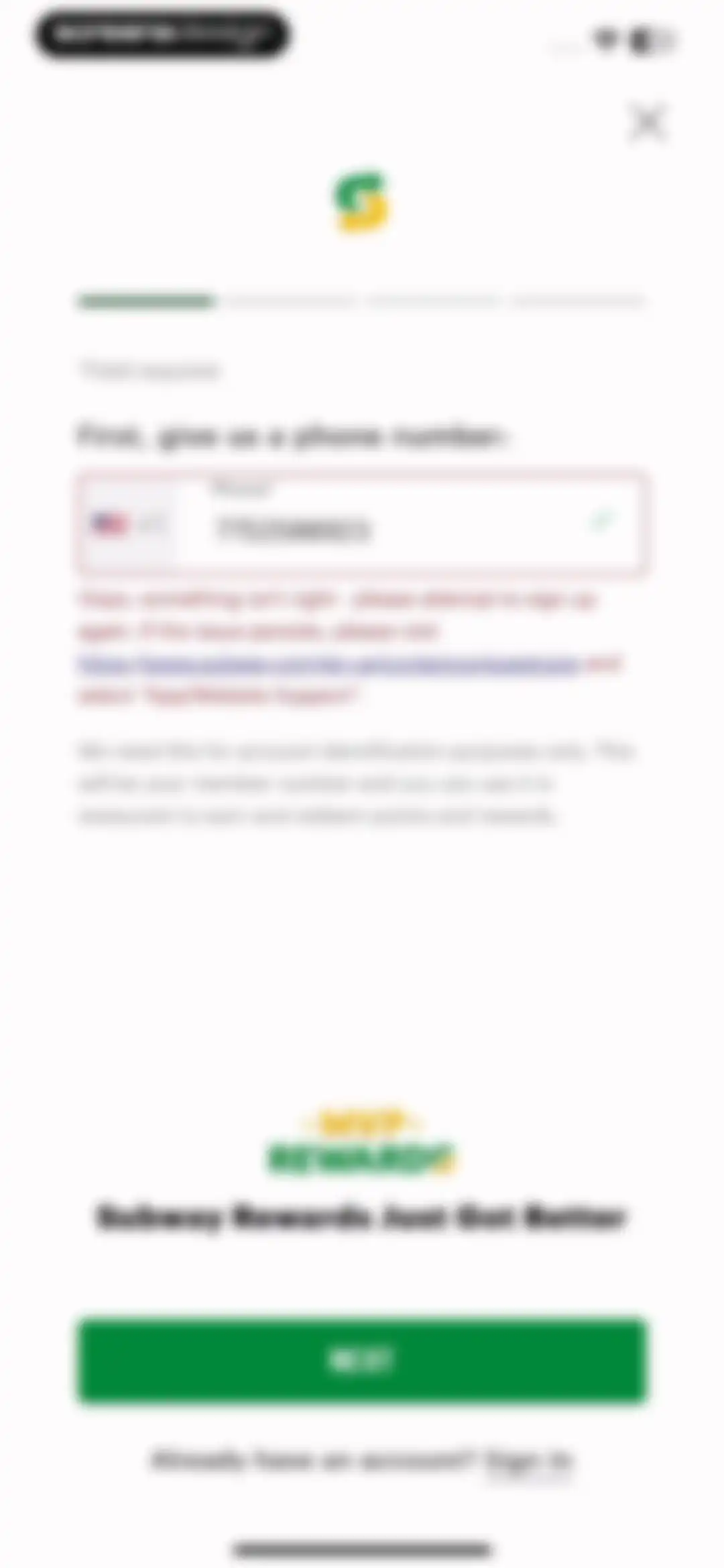 Subway® screen 42