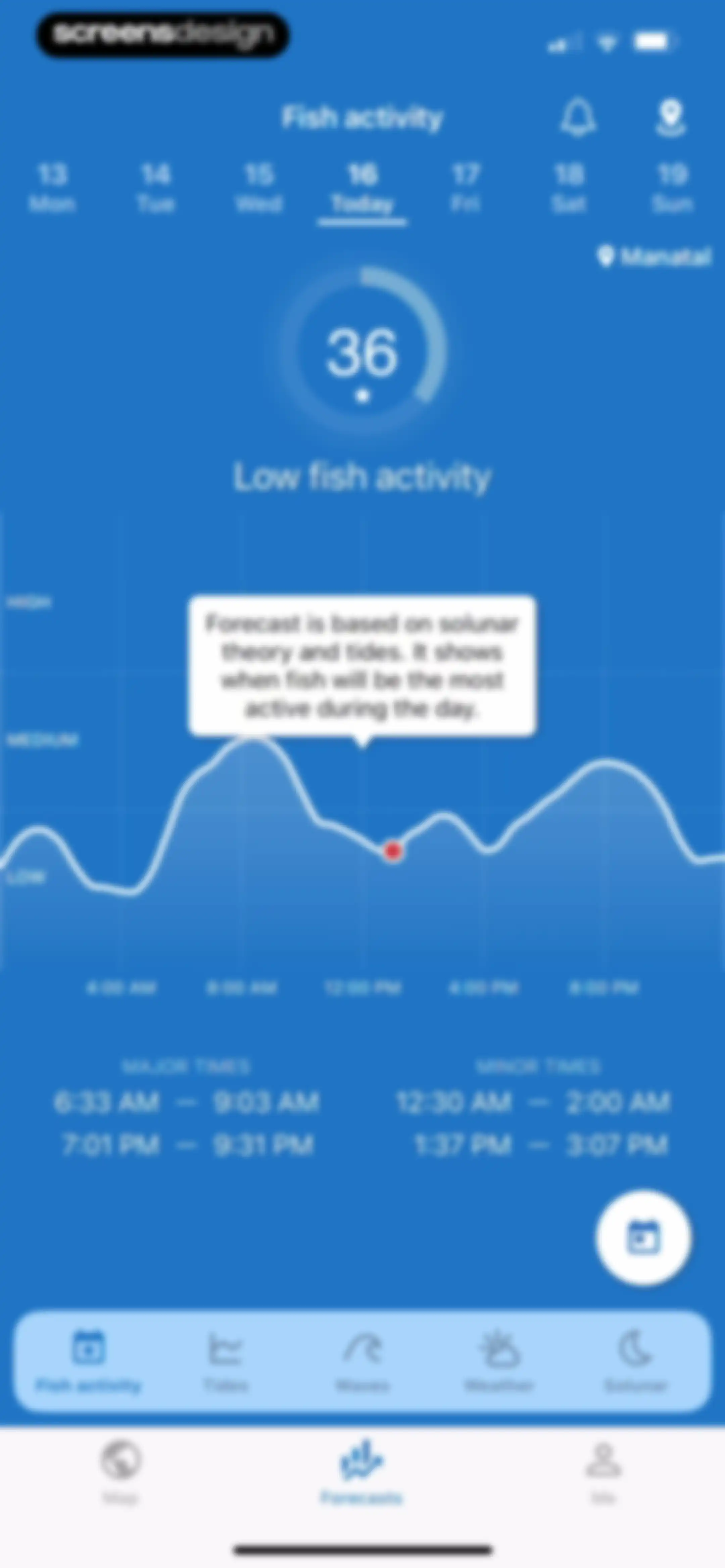 Fishing Points: Map & Forecast screen 81