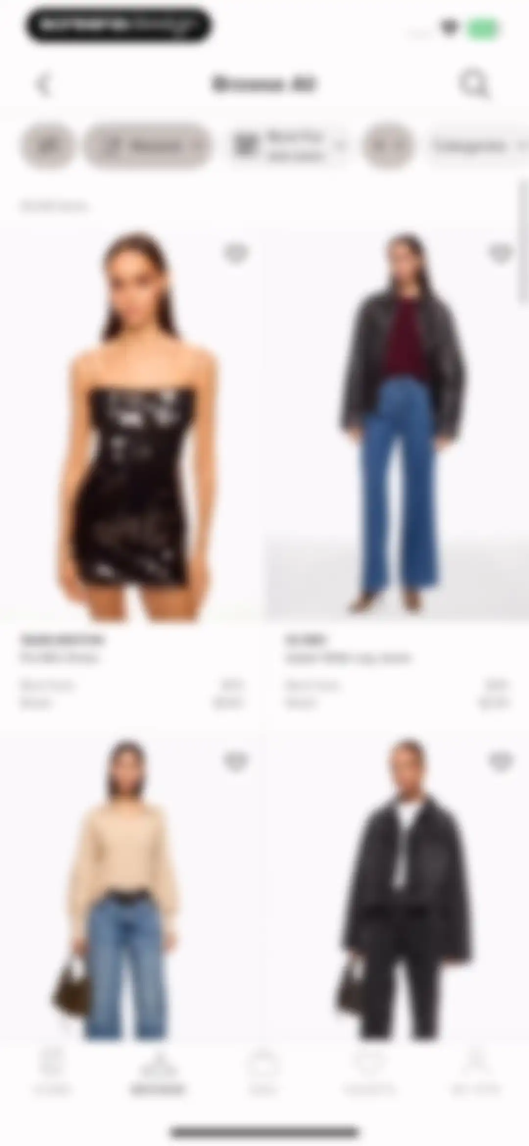 Rent the Runway (RTR) screen 53