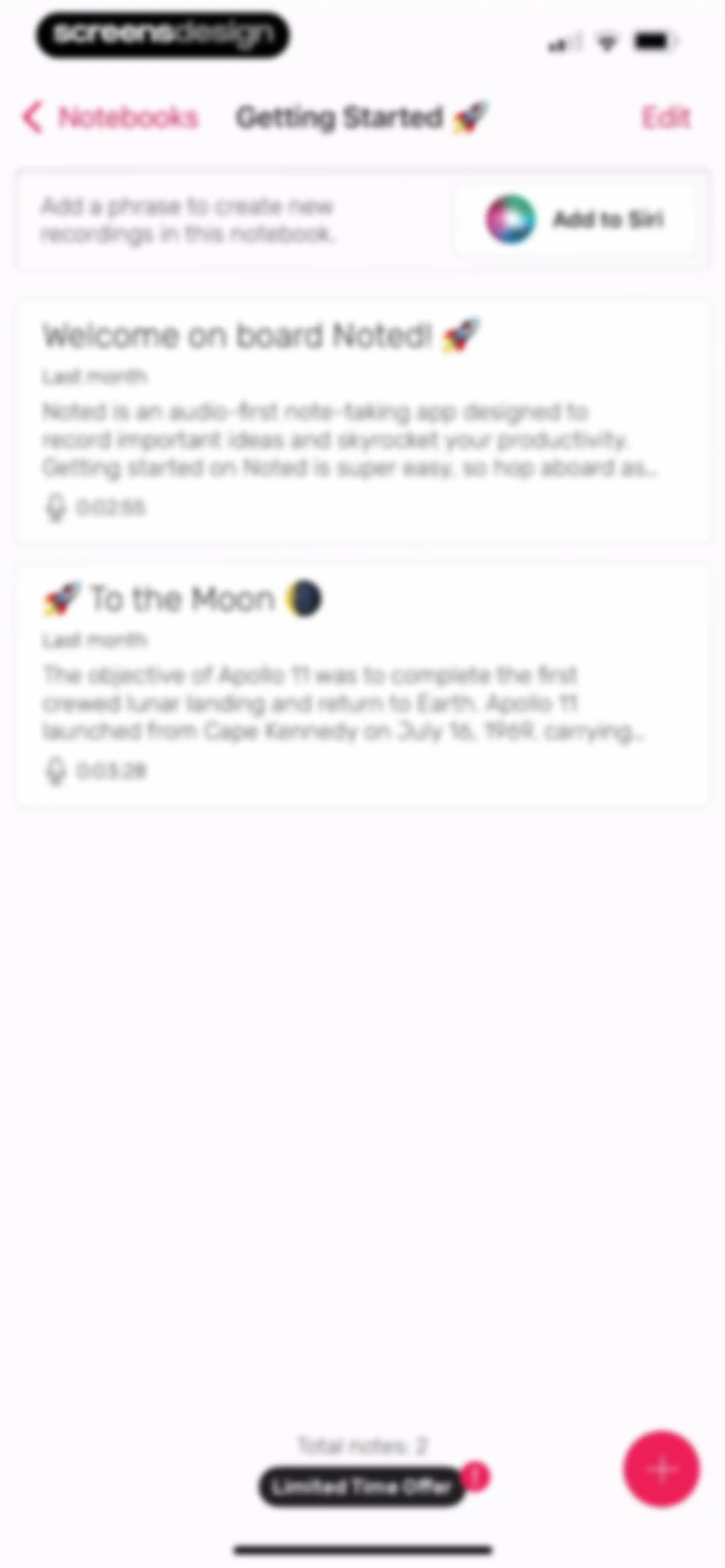 Noted: Record & AI Transcribe screen 23