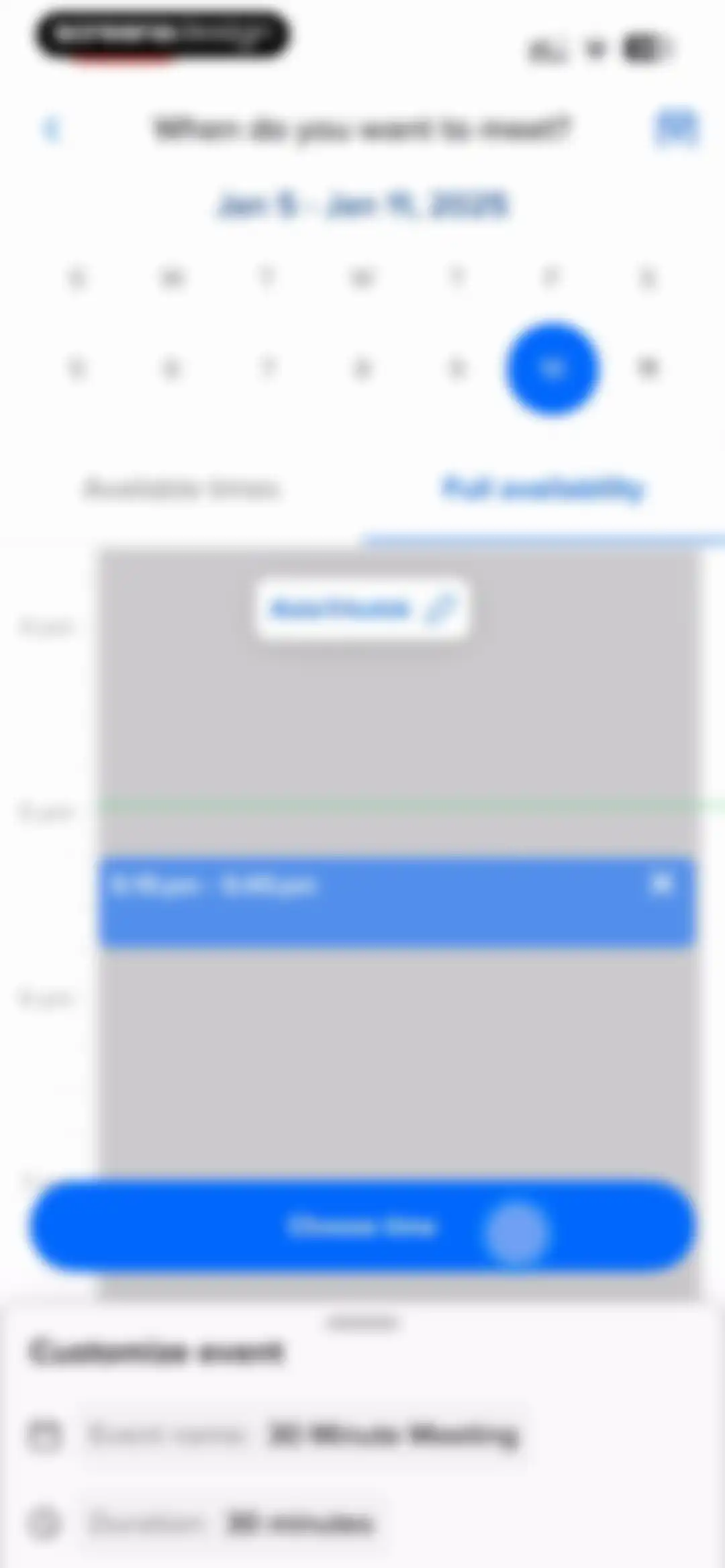 Calendly Mobile screen 48