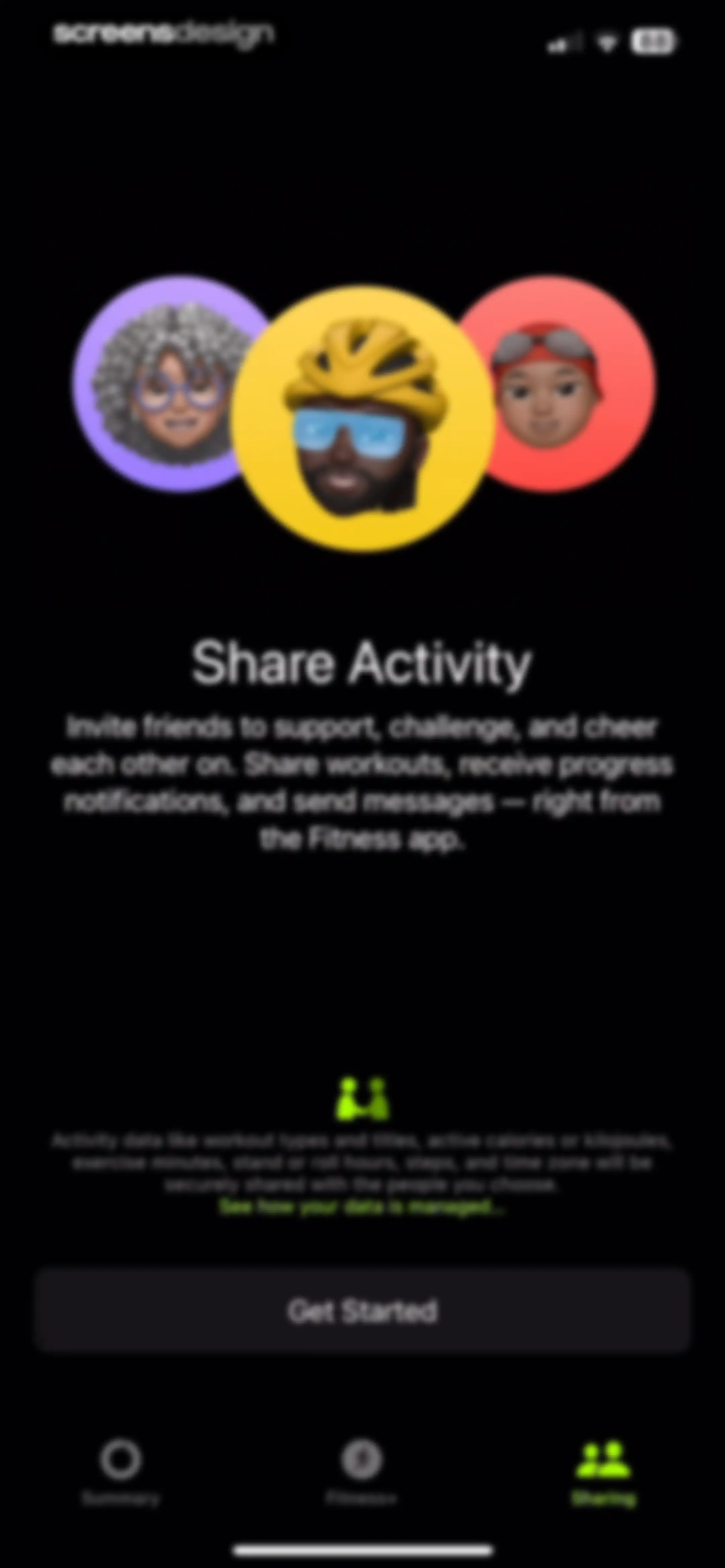 Apple Fitness screen 145