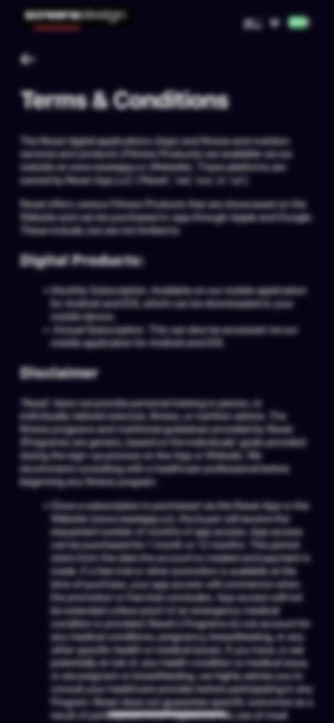 Reset: Holistic Fitness App screen 167