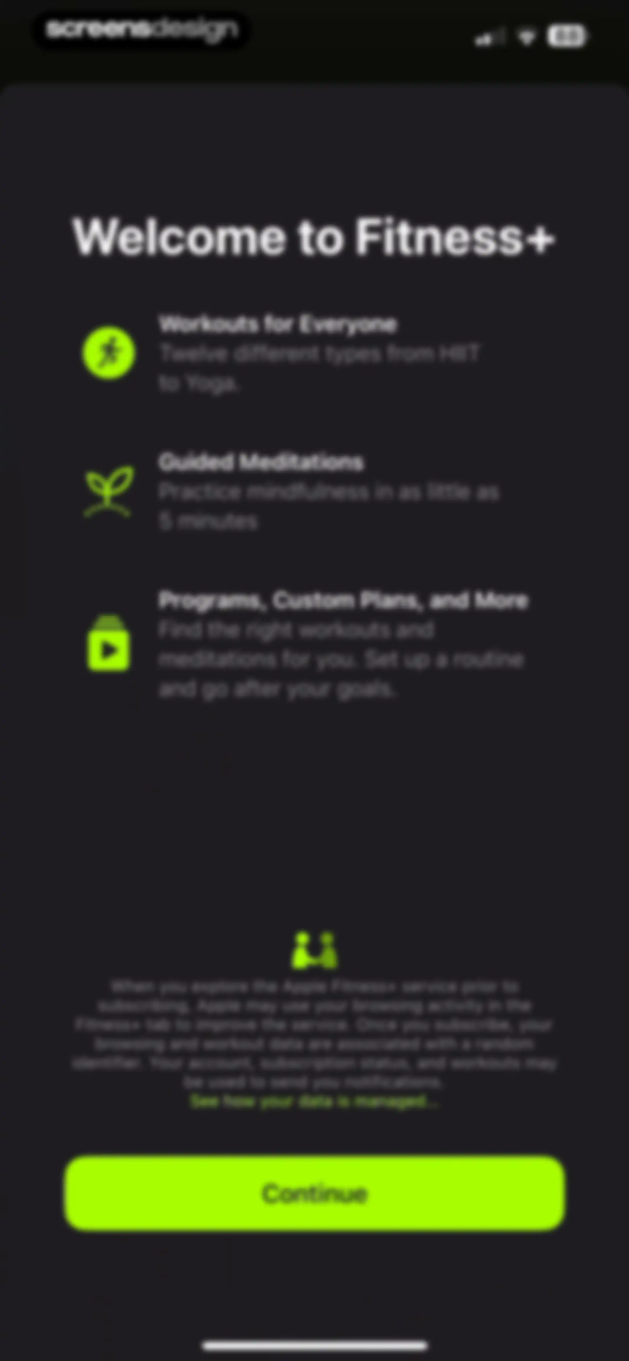Apple Fitness screen 77