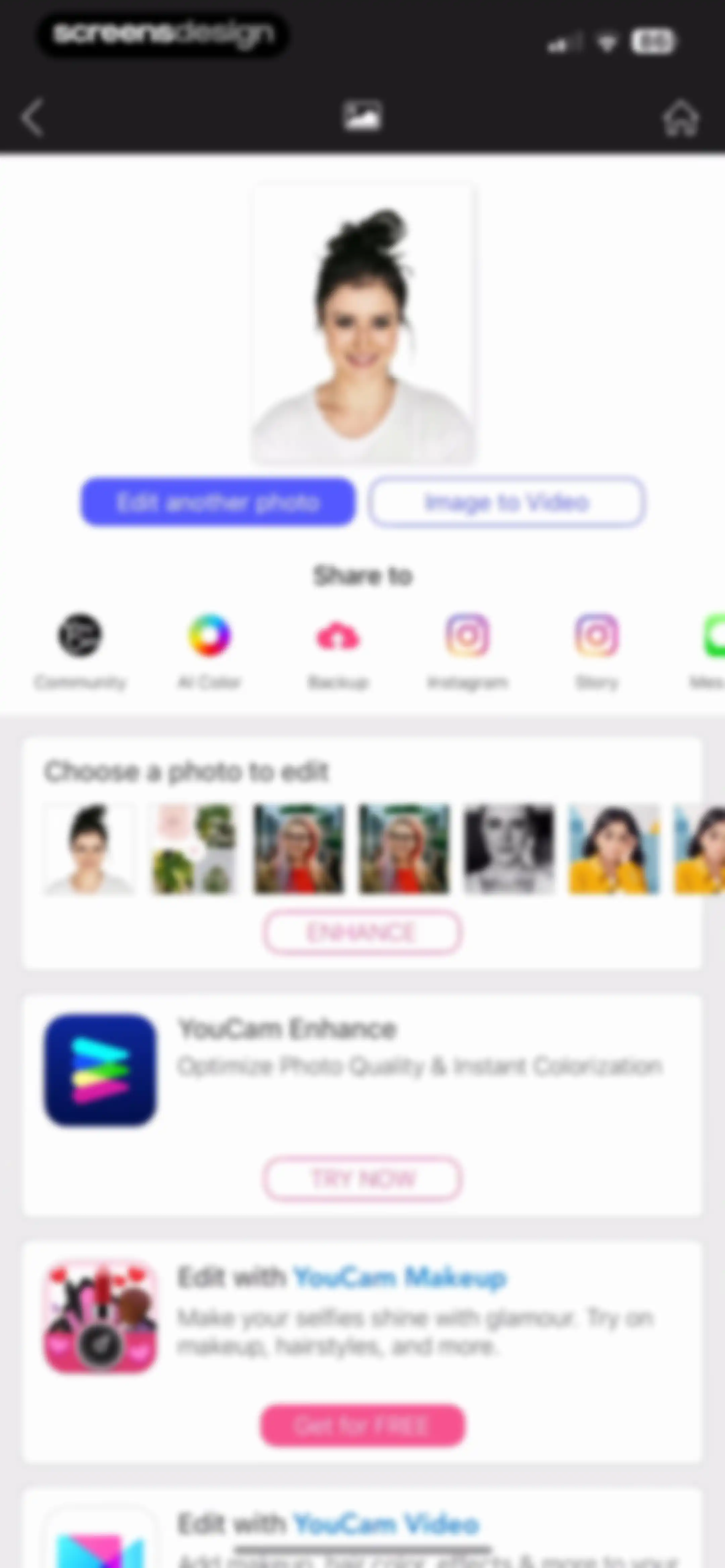 YouCam Perfect:AI Photo Editor screen 107