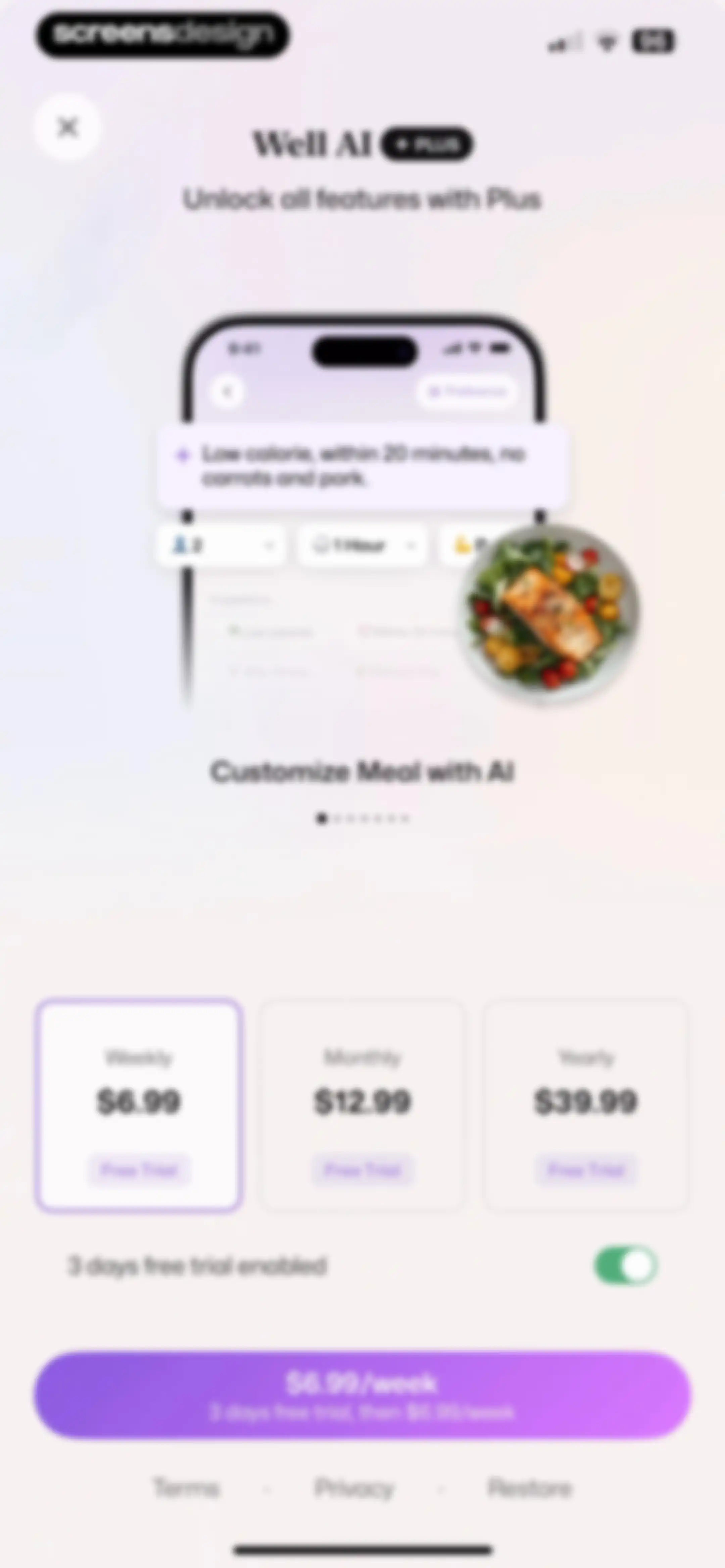 Well AI: Improve Well-being screen 130