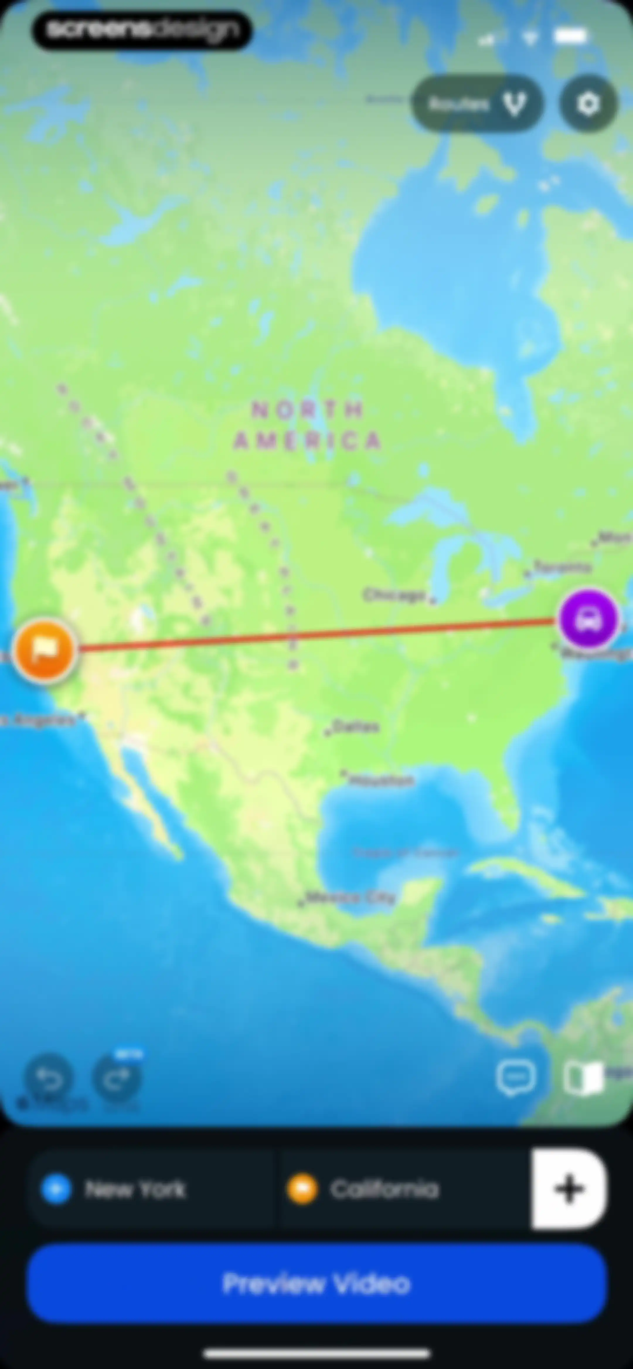 TravelAnimator: Journey Route screen 94