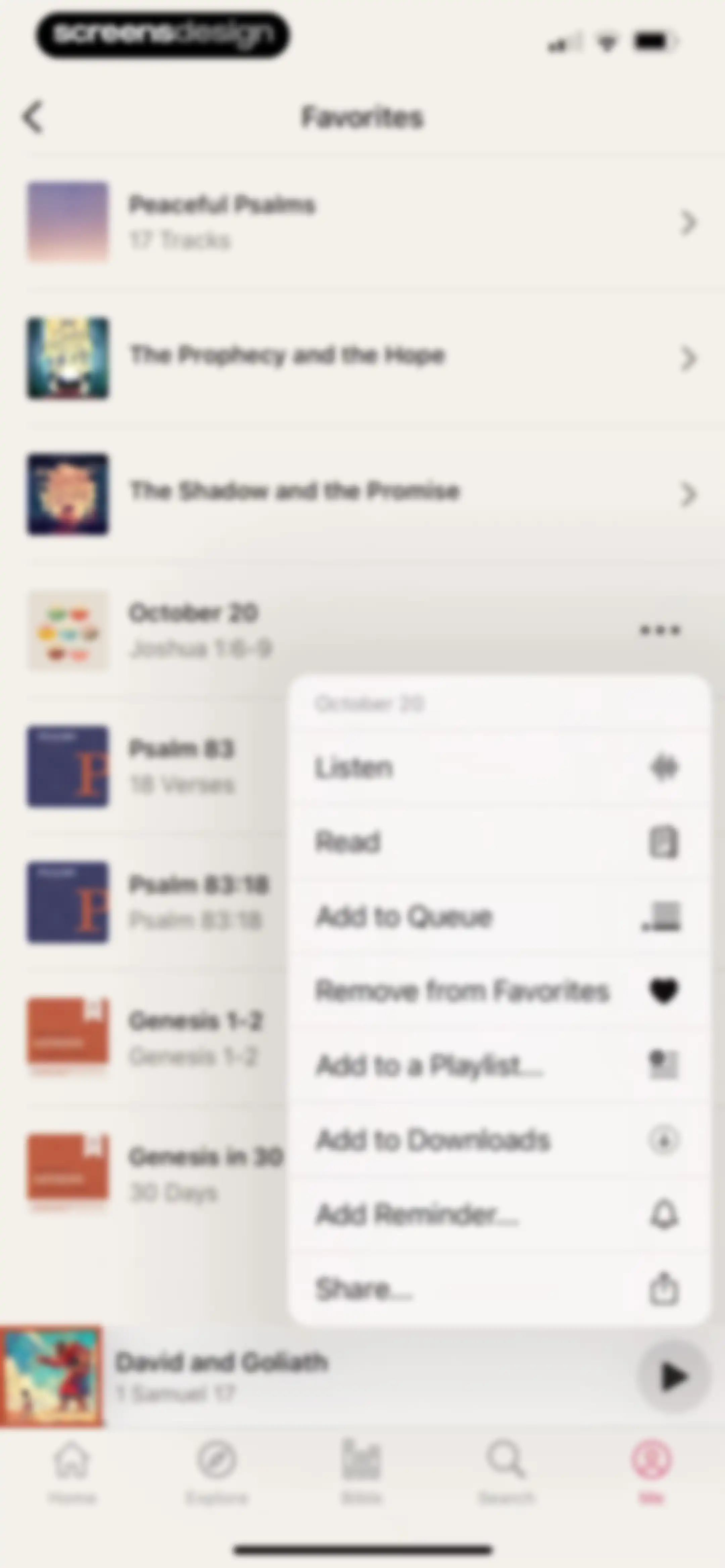 Dwell: Audio Bible screen 95