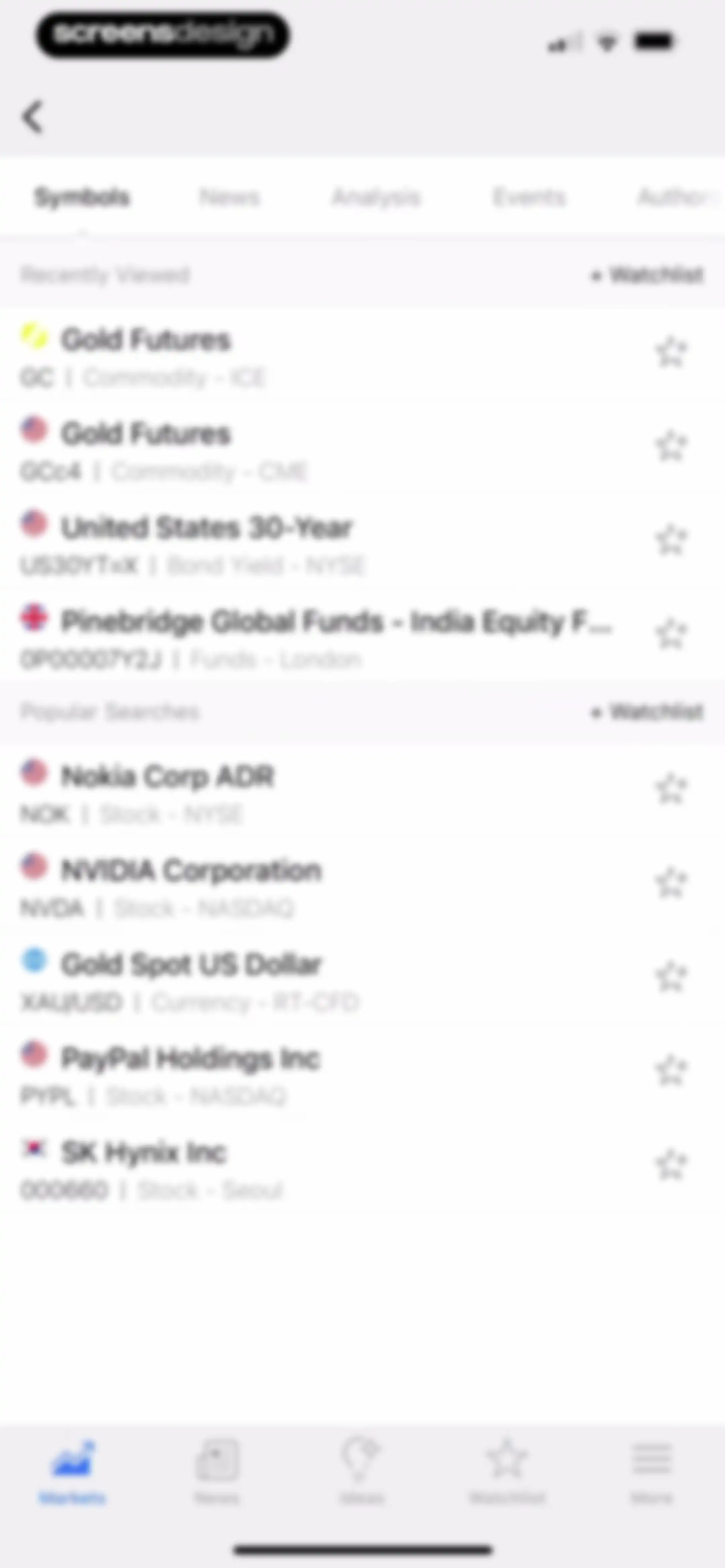 Investing.com: Stock Market screen 61