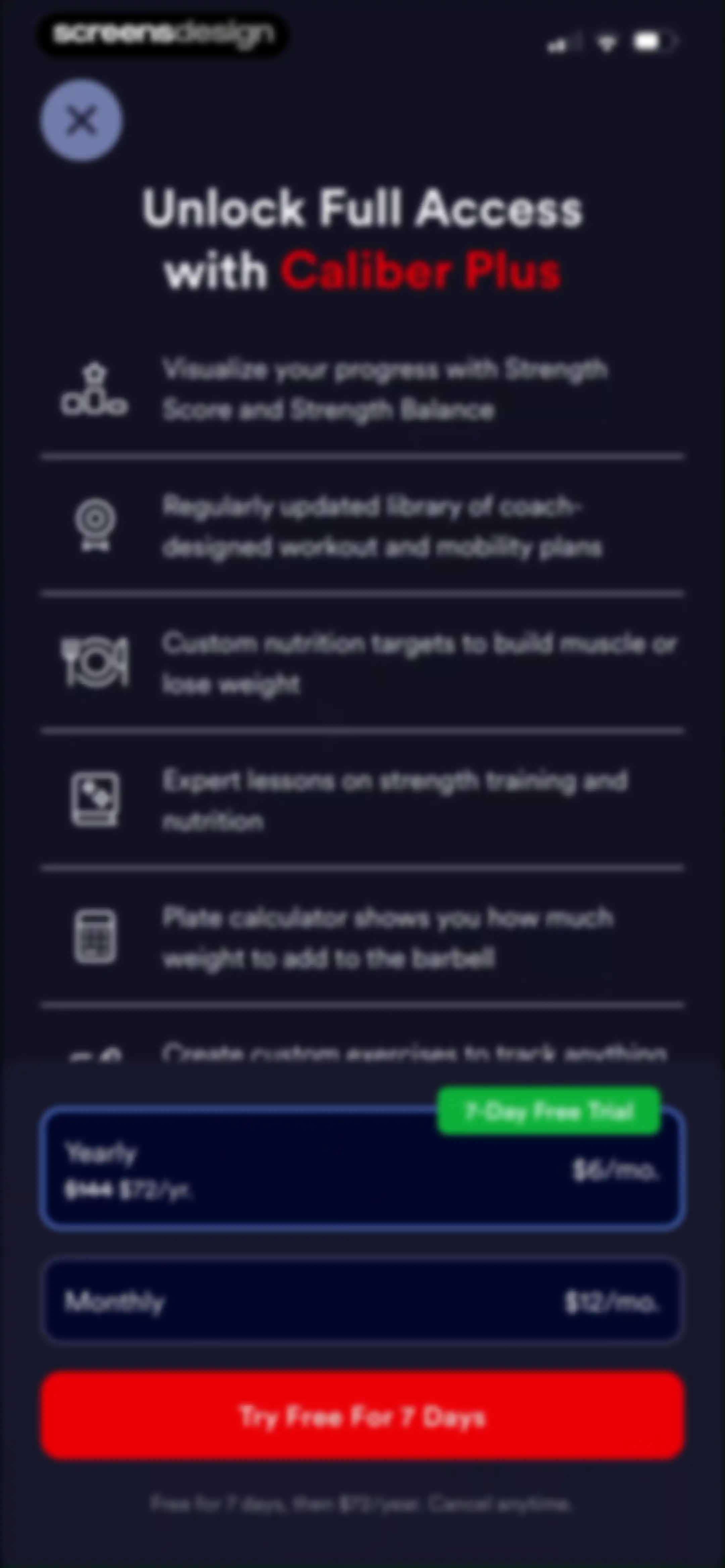 Caliber: Strength Training screen 43