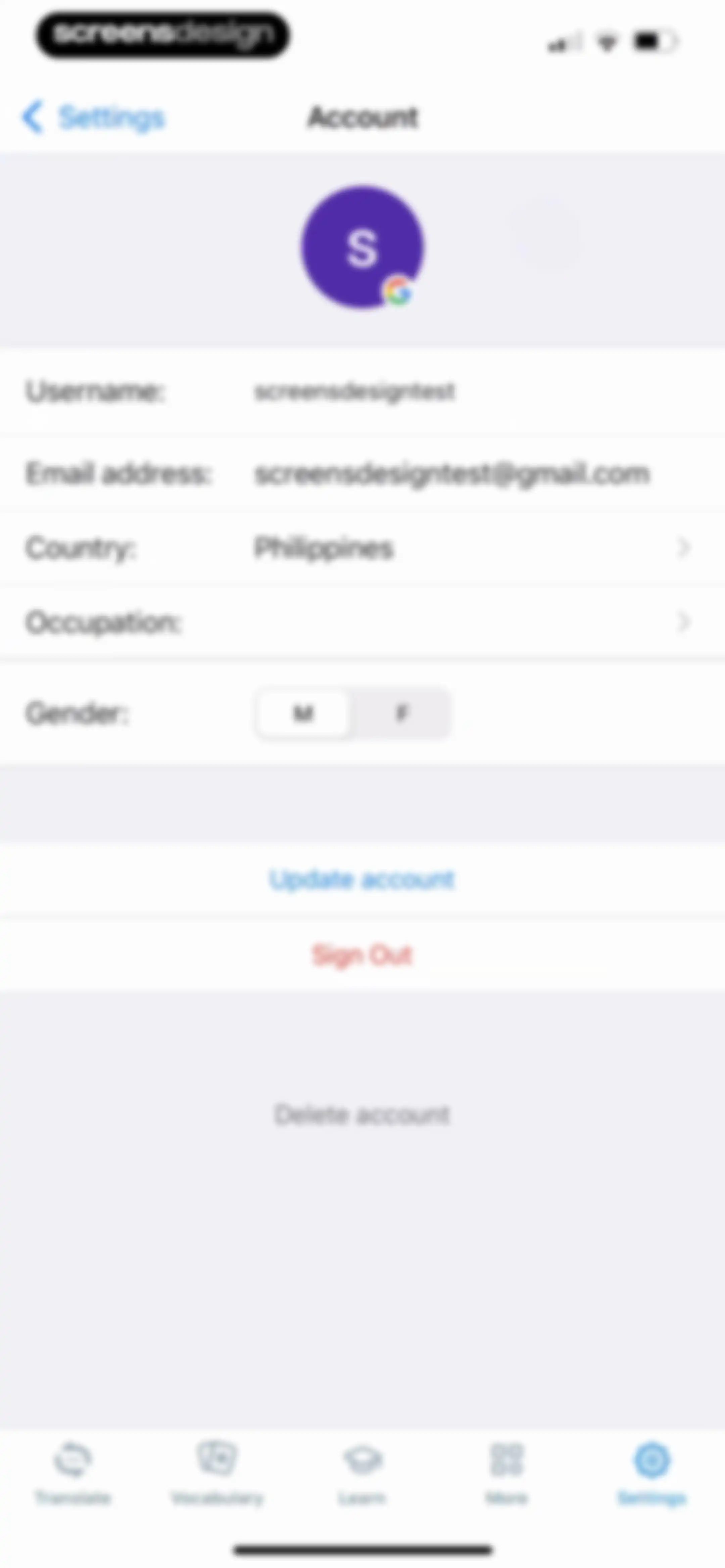 Reverso translate and learn screen 134