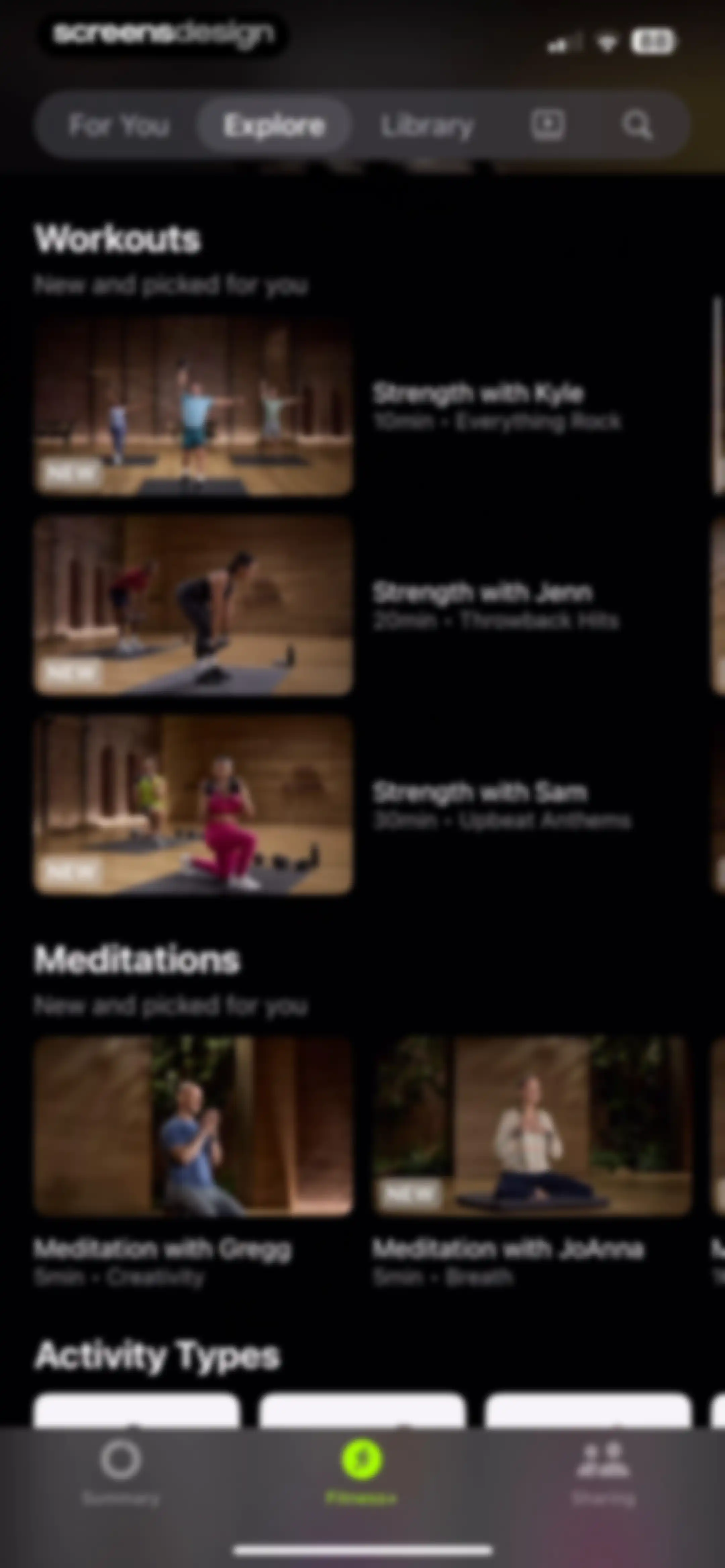 Apple Fitness screen 120