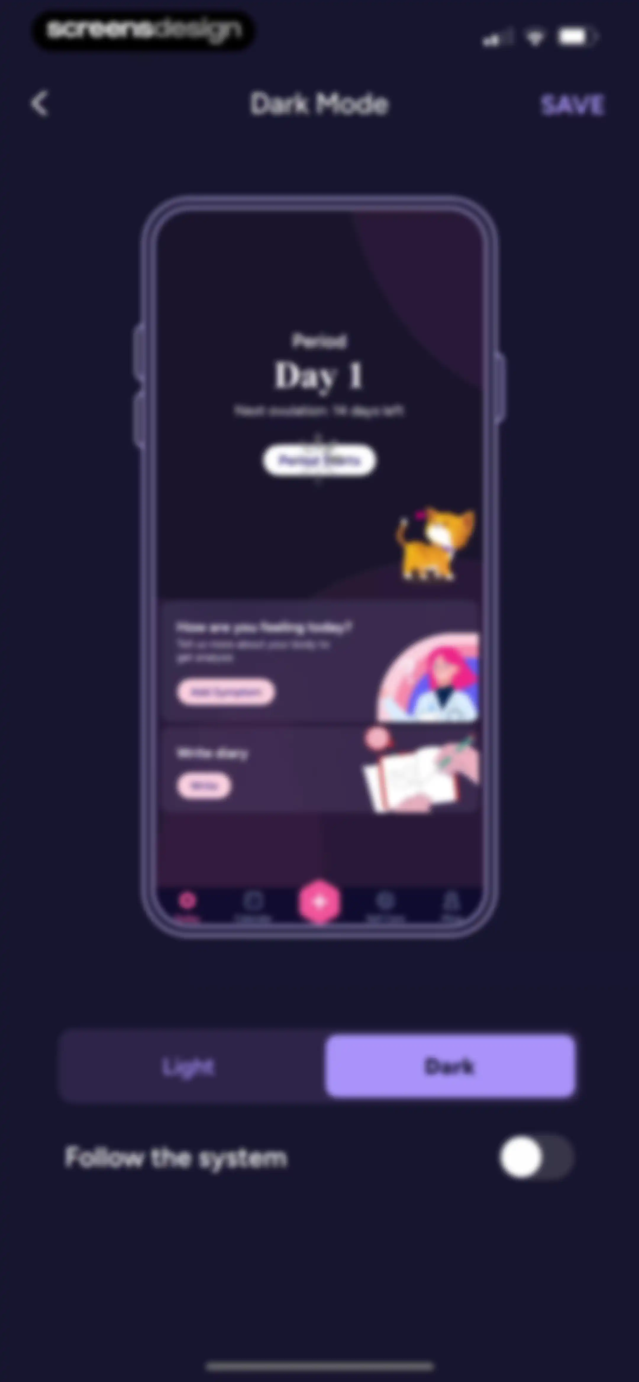 Period Tracker Period Calendar screen 192
