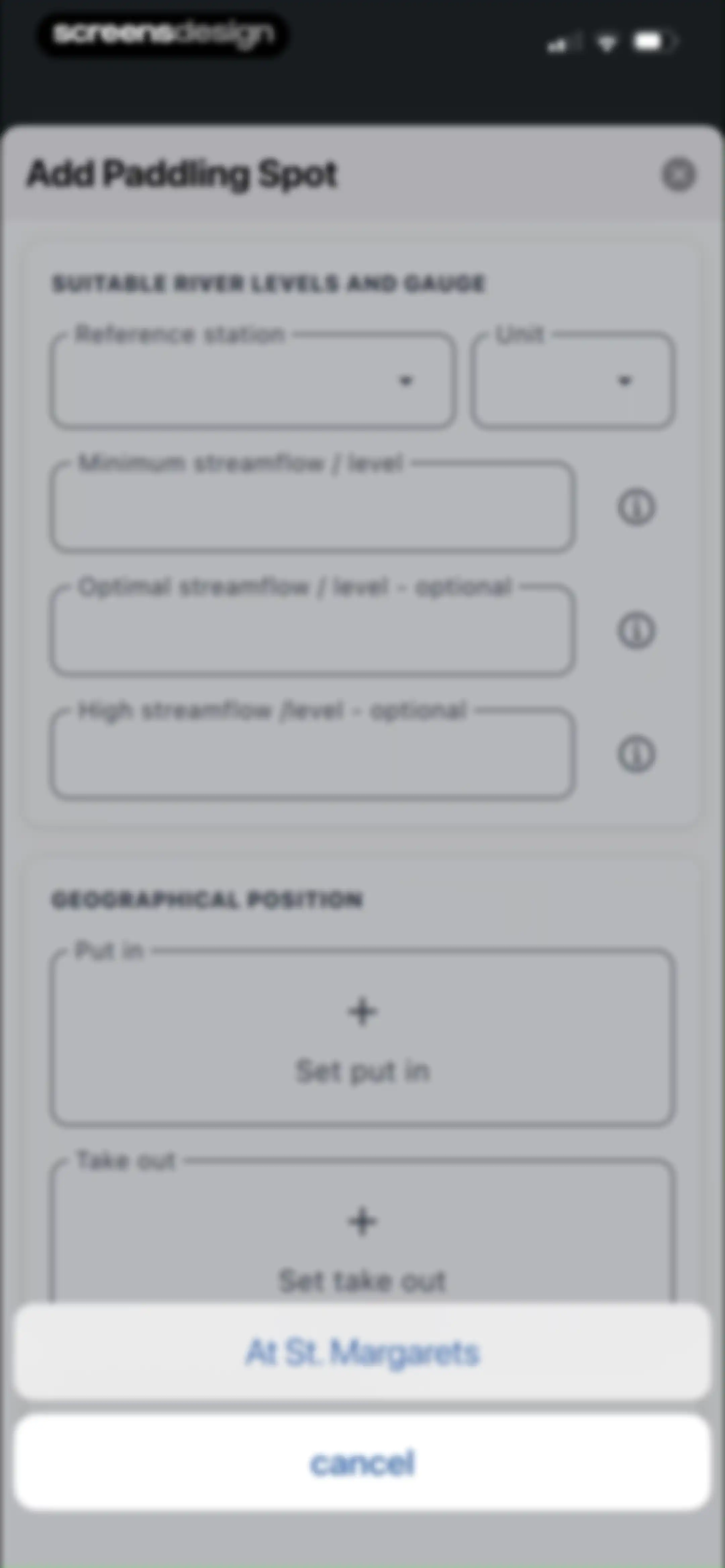 RiverApp - River levels screen 22