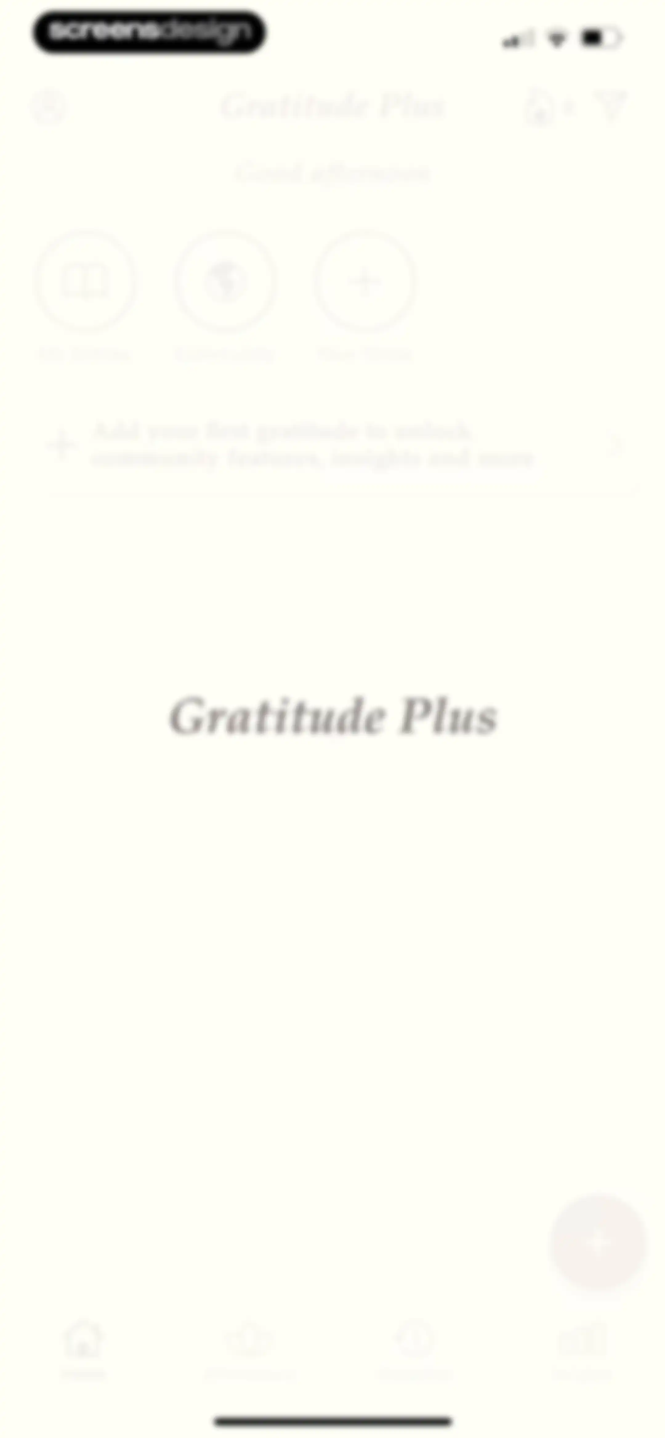 Gratitude Plus – Journal screen 1
