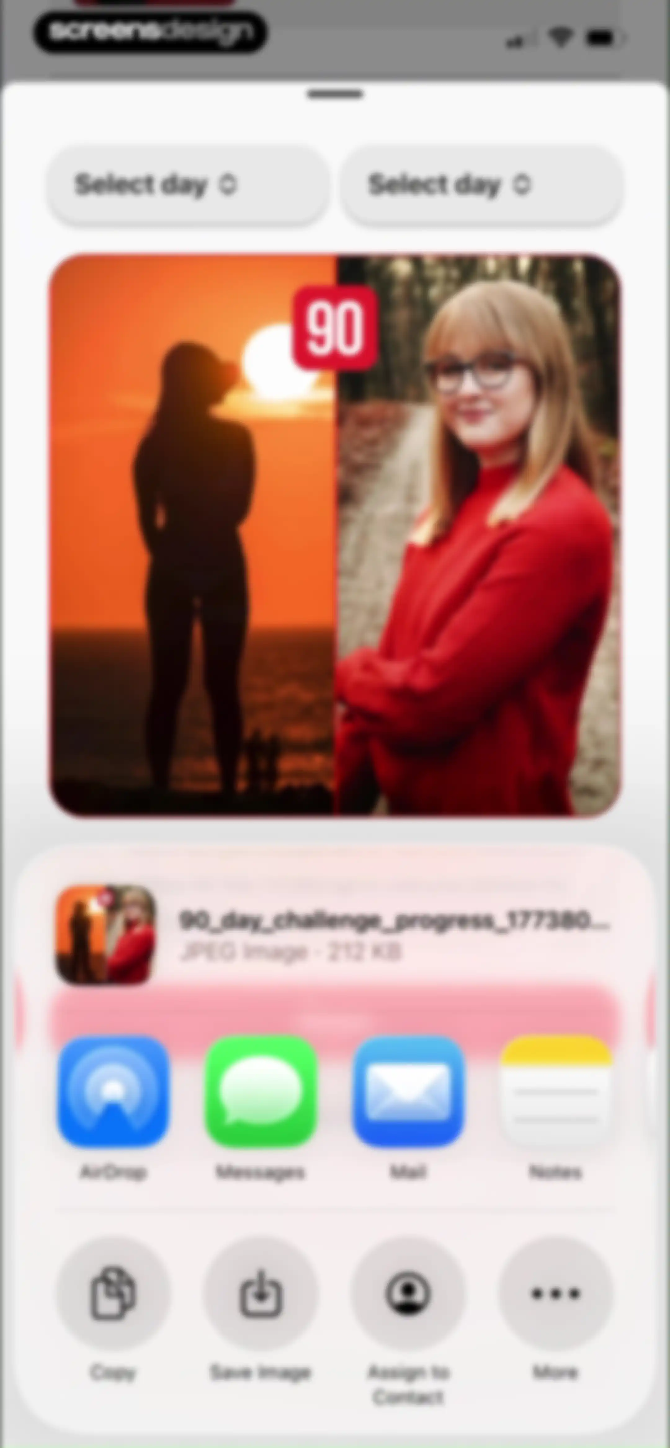 90 Day Challenge screen 130