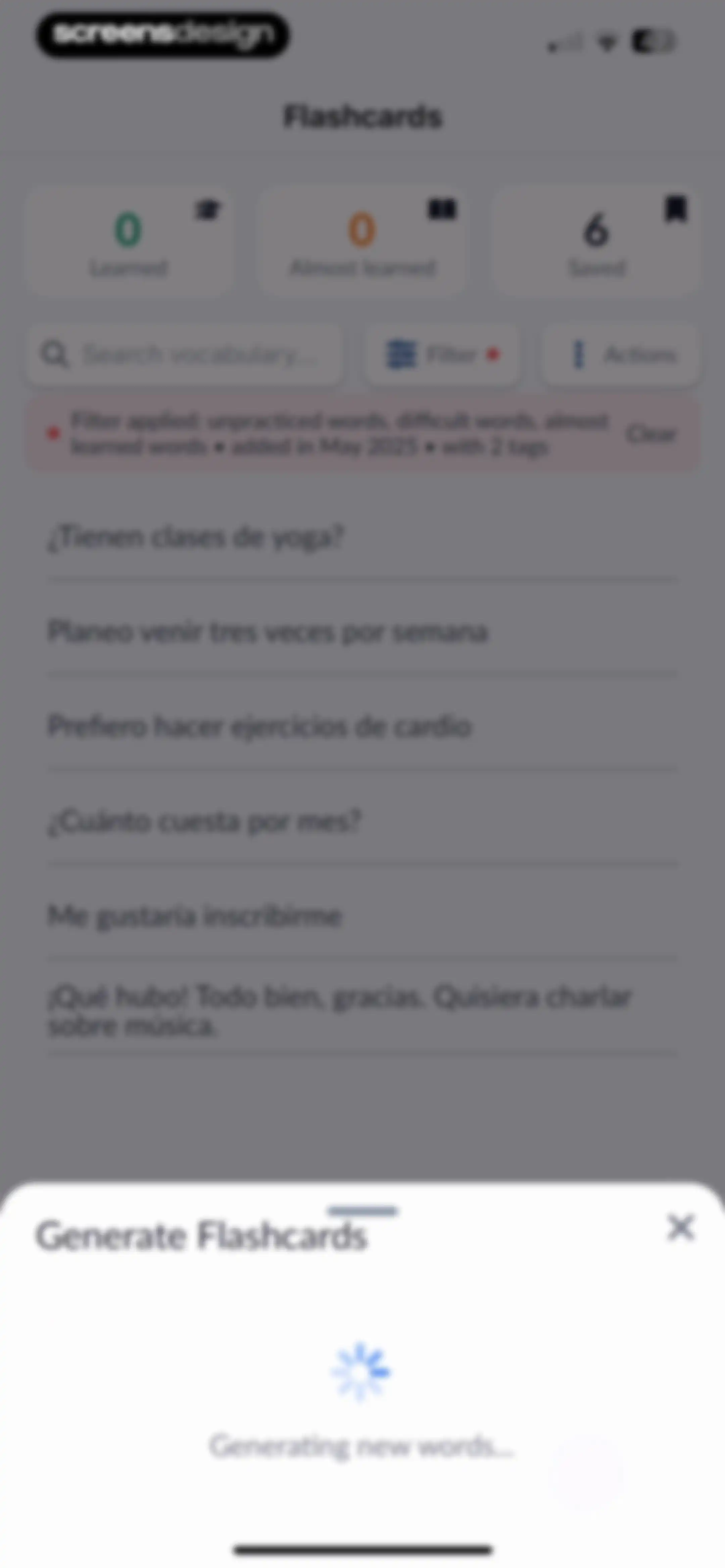 Langua: AI language learning screen 88