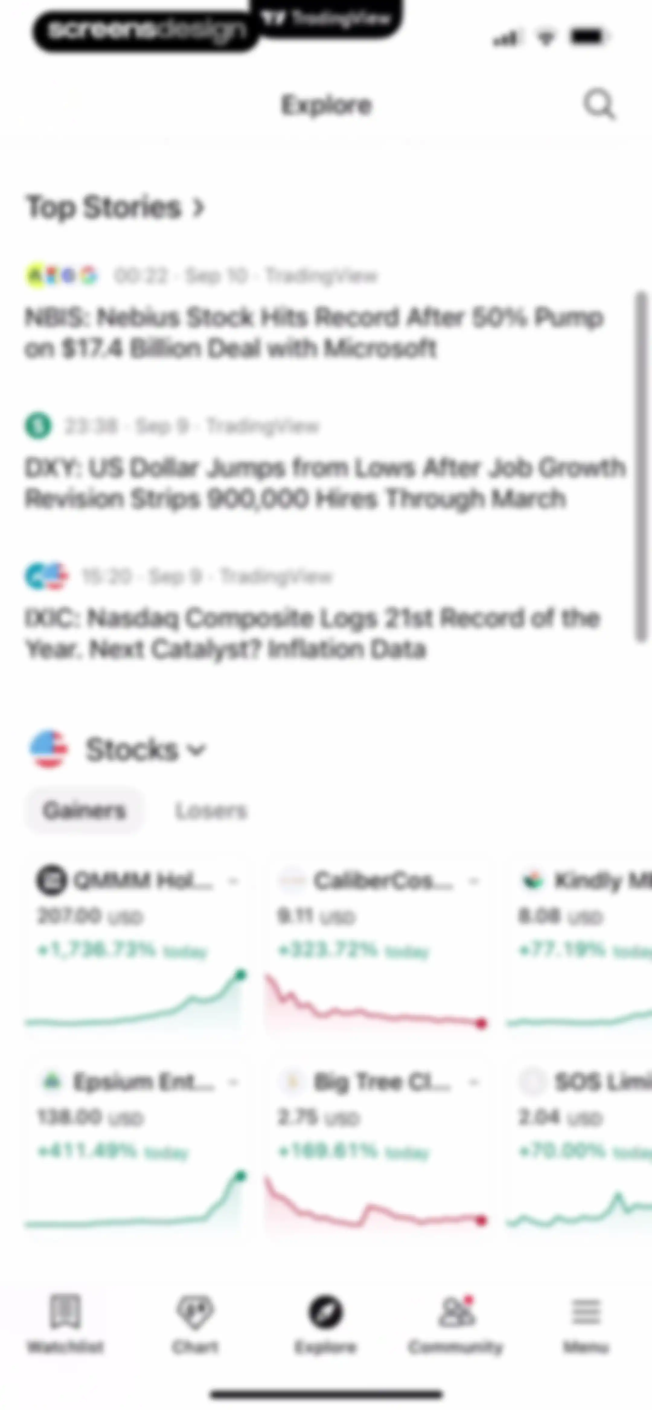TradingView: Track All Markets screen 202