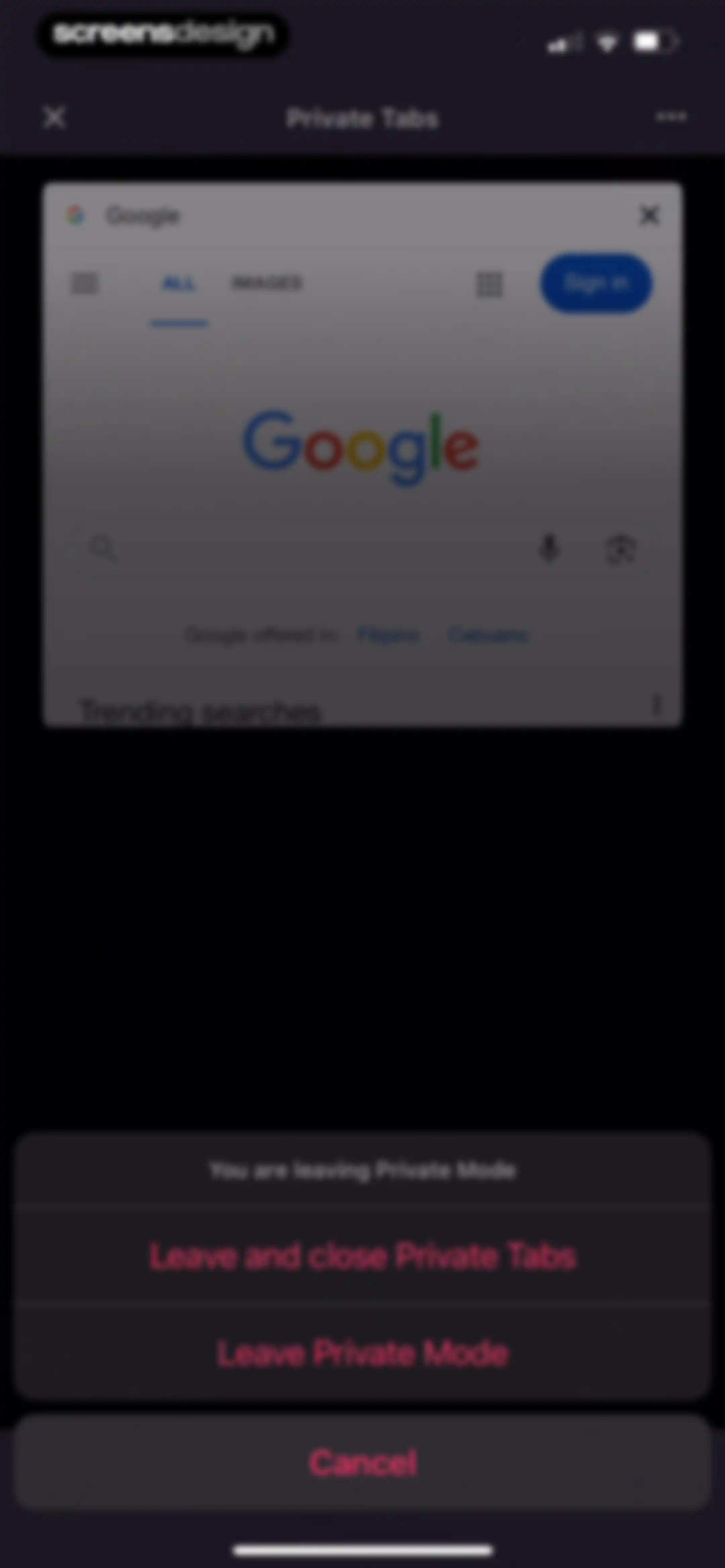 Opera: AI browser with VPN screen 103