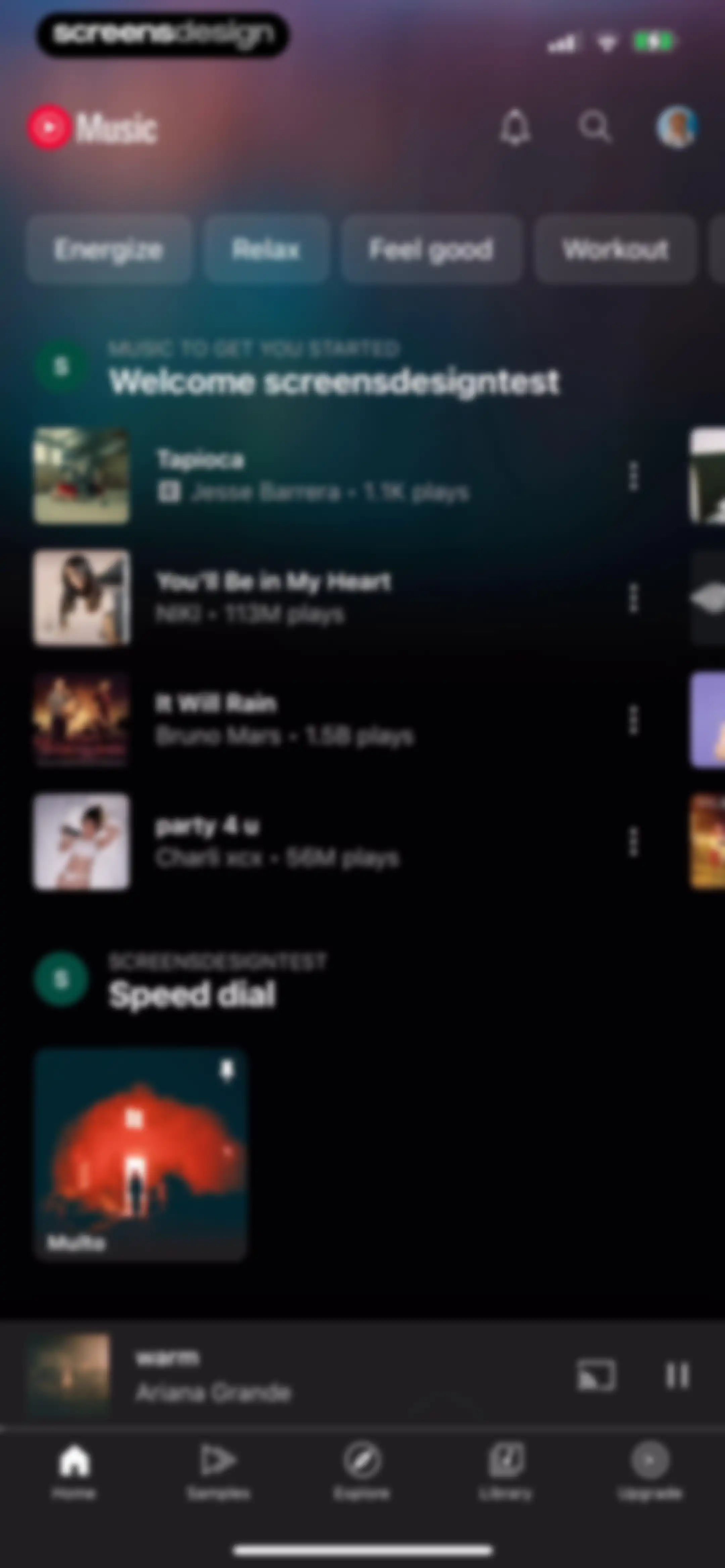 YouTube Music screen 186