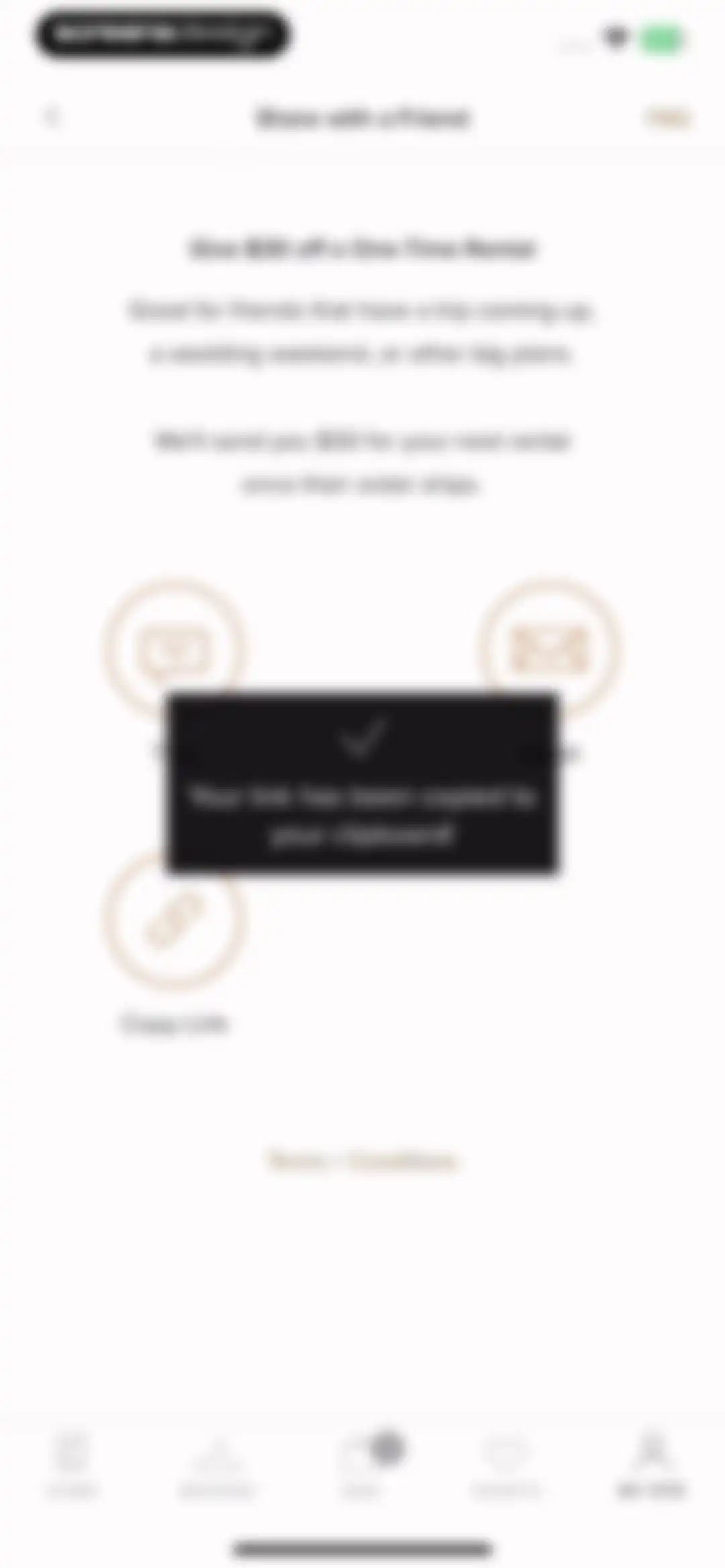 Rent the Runway (RTR) screen 107