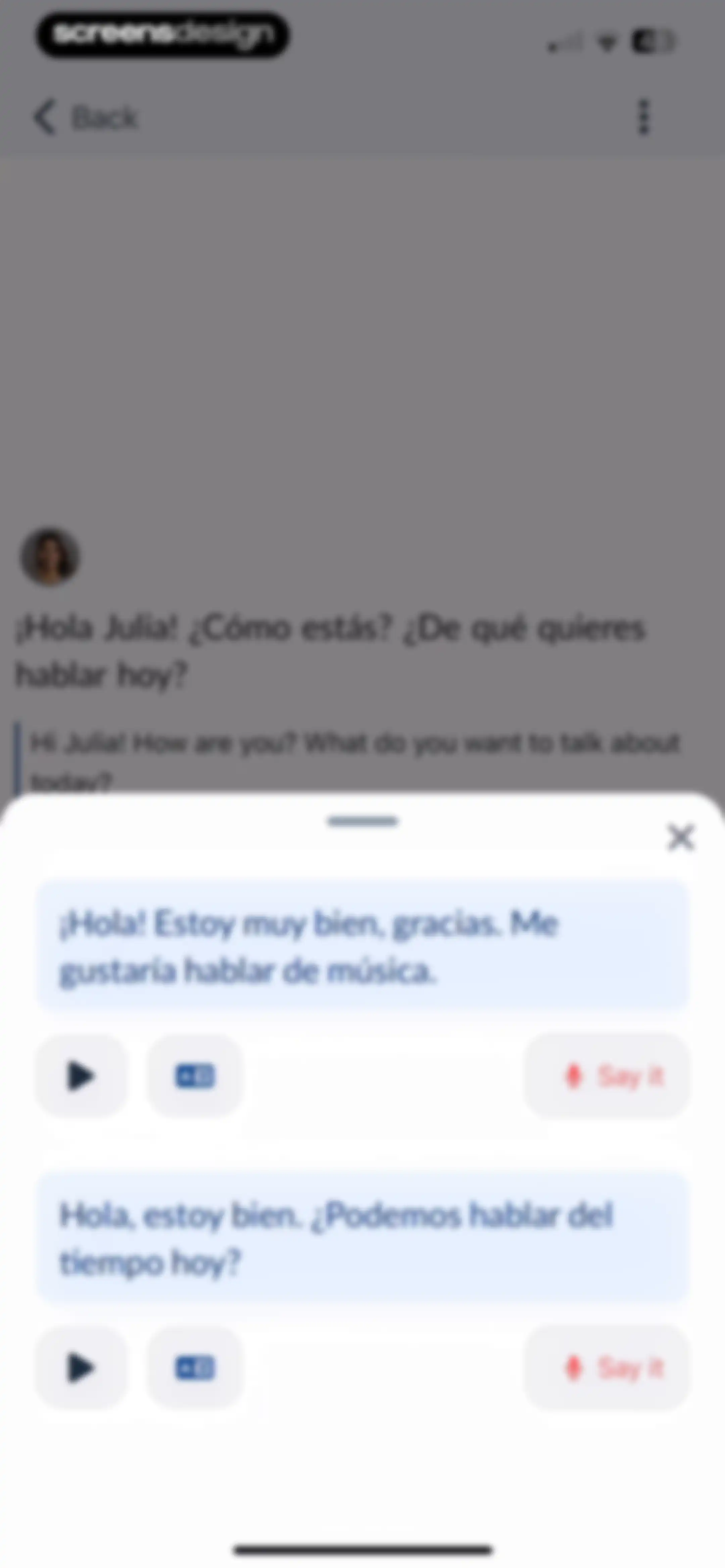 Langua: AI language learning screen 46