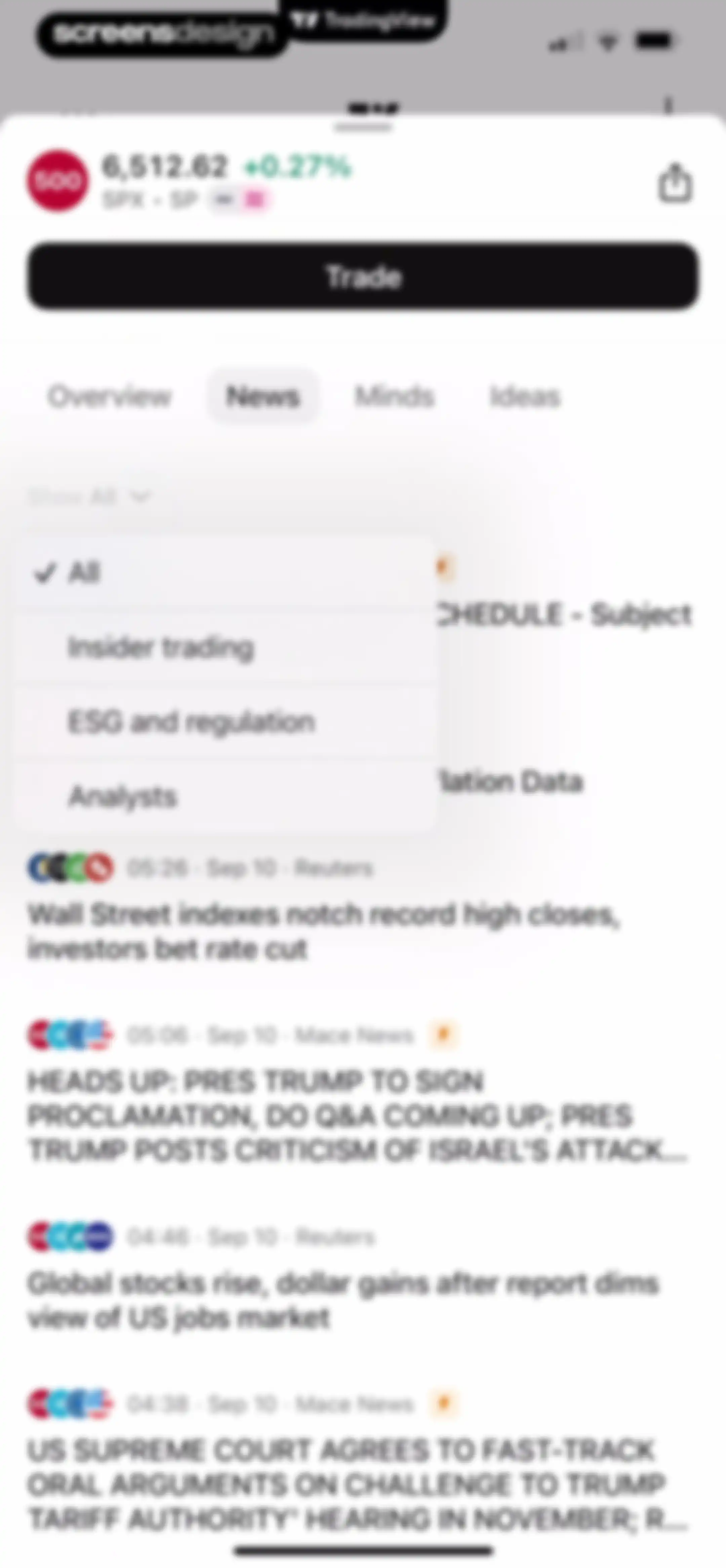 TradingView: Track All Markets screen 123