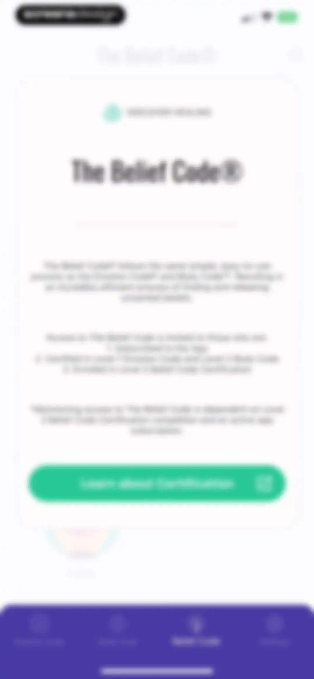 The Body Code System screen 25
