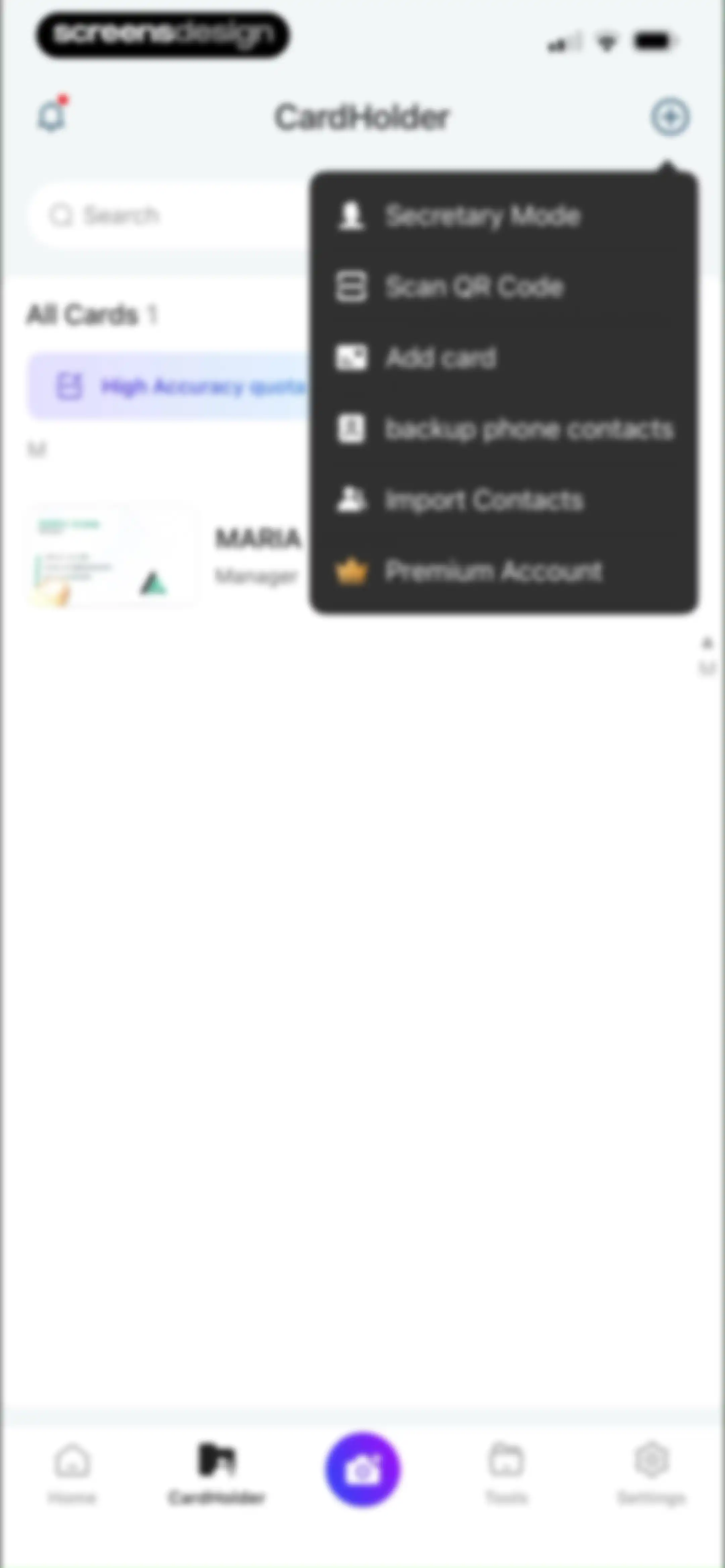 CamCard AI Business Assistant screen 125