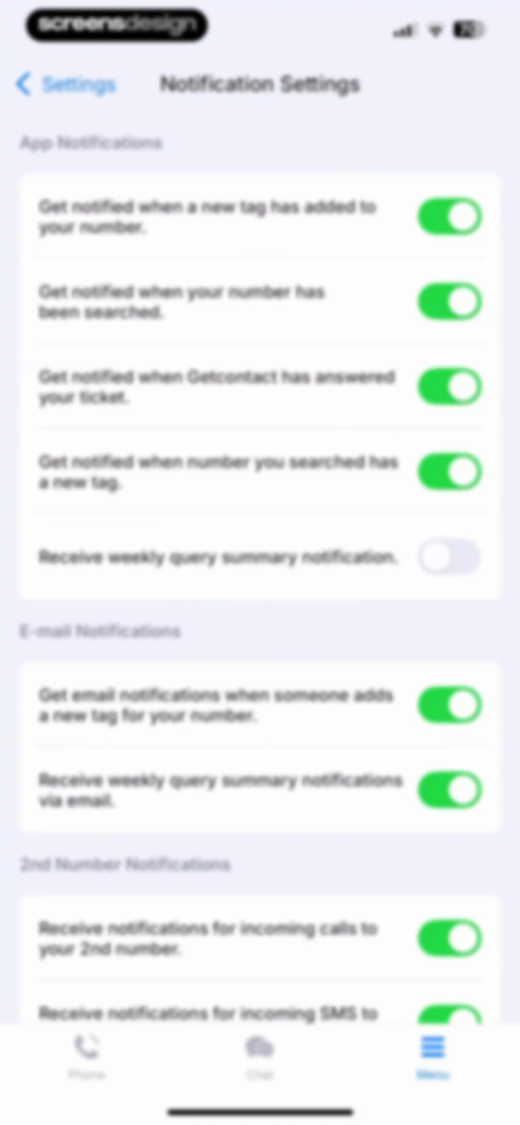Getcontact screen 101