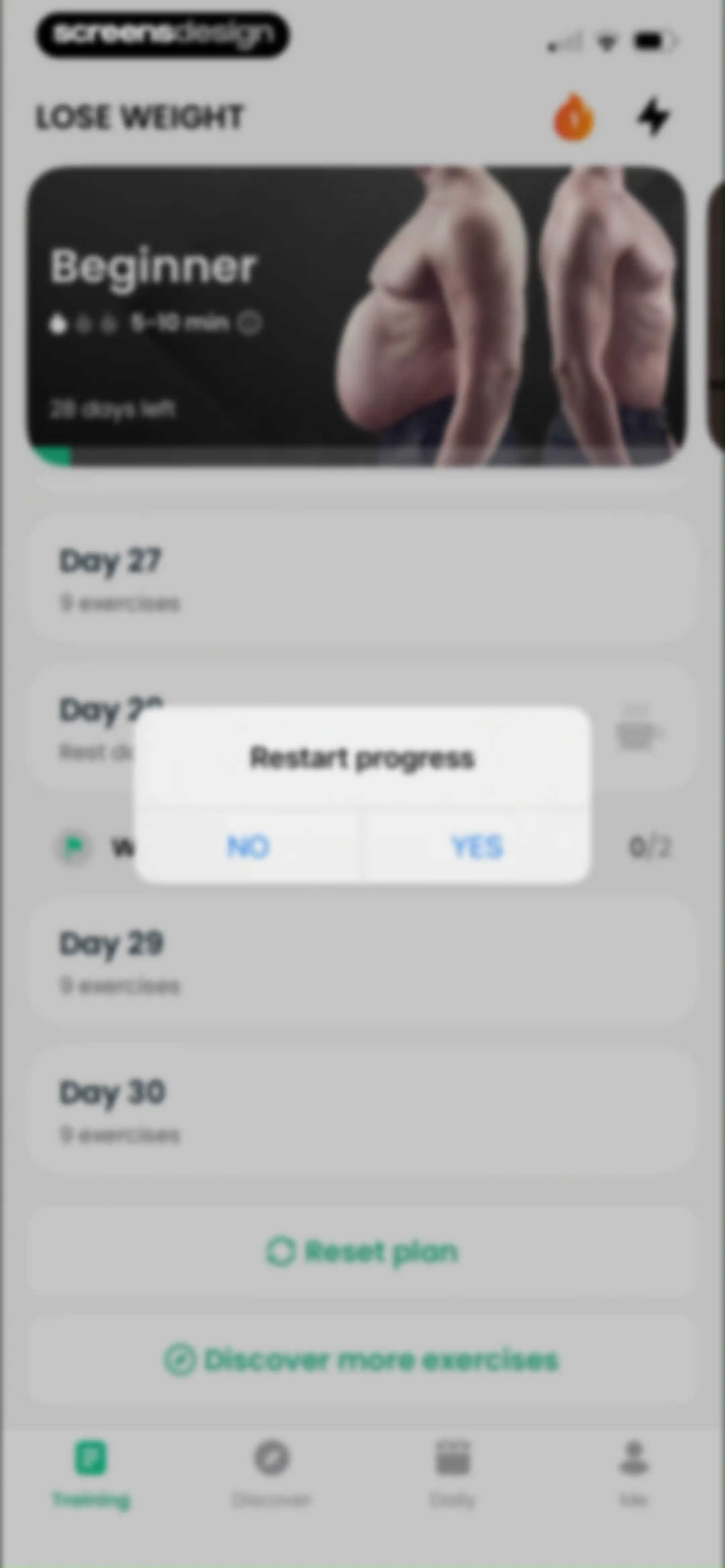 Lose Weight for Men at Home screen 108