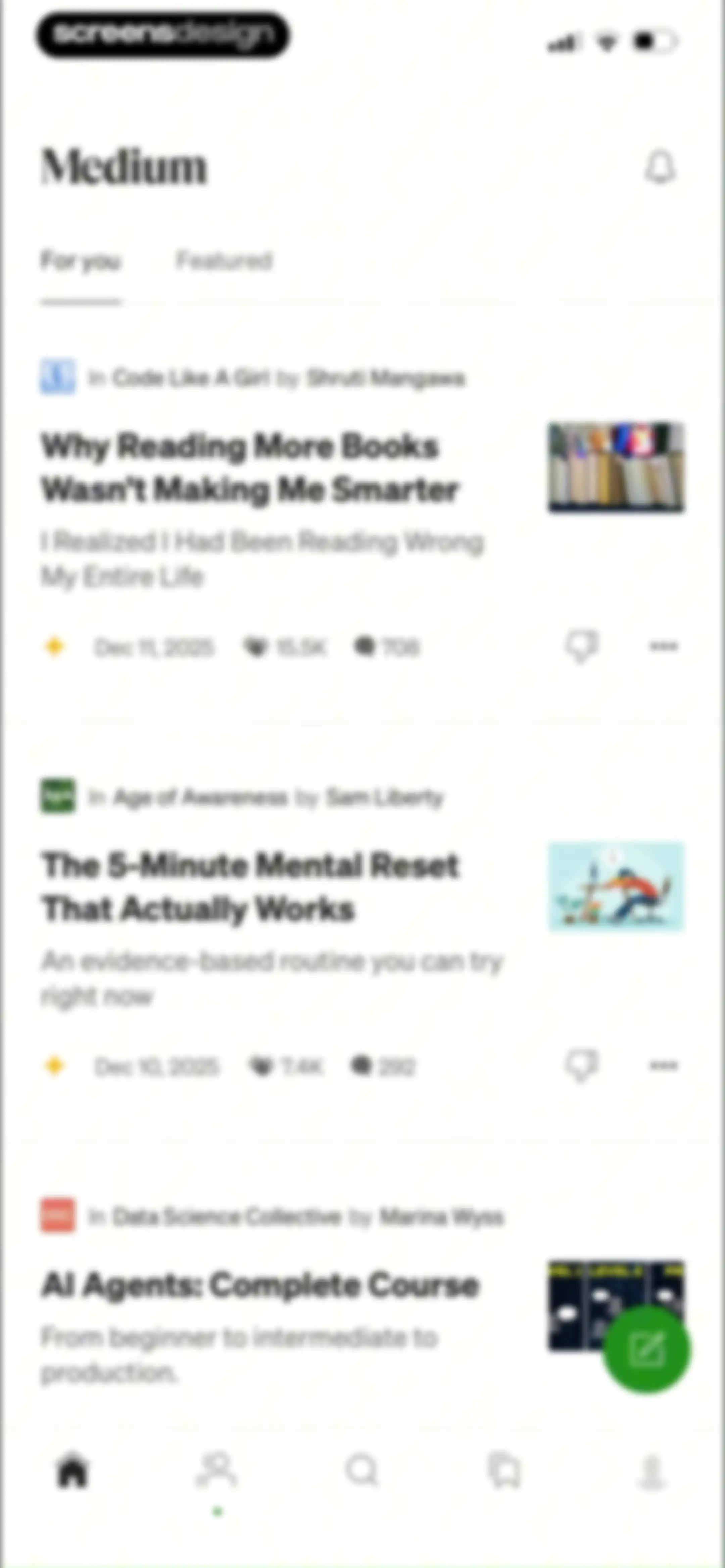 Medium: Read & Write Stories screen 16